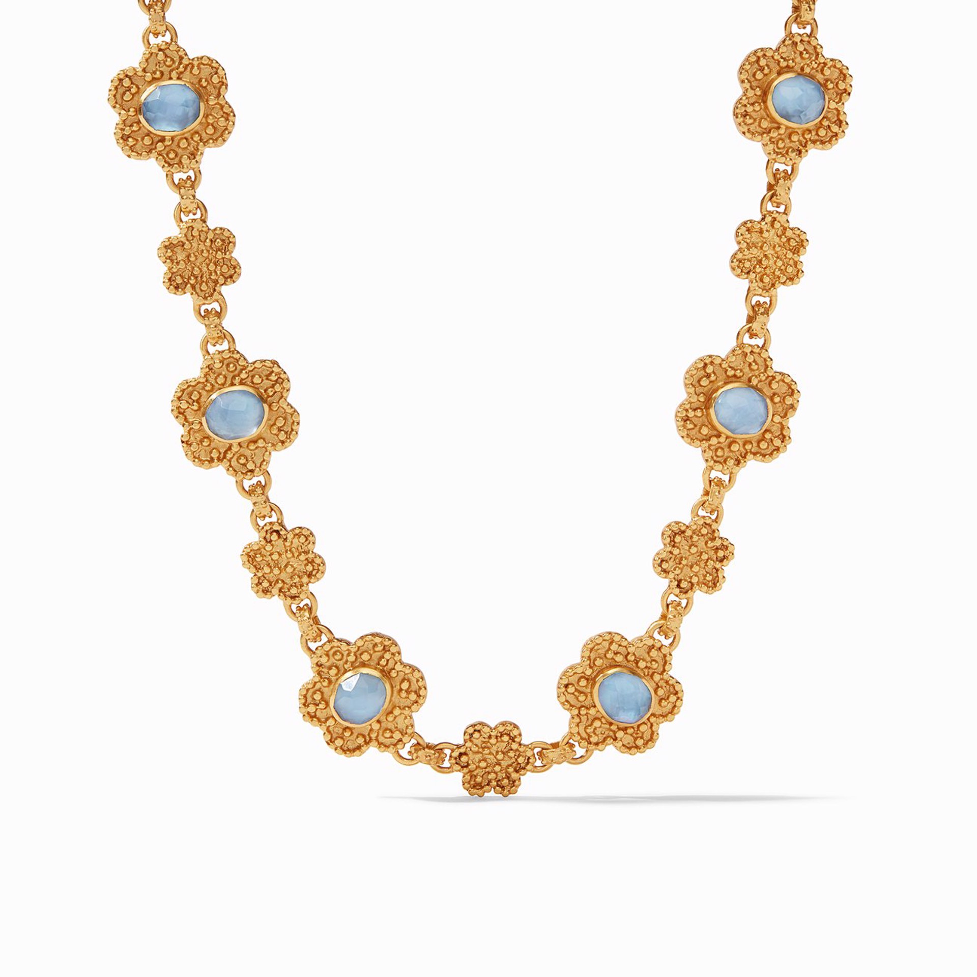 Colette Statement Necklace Gold Iridescent Chalcedony by Julie Vos