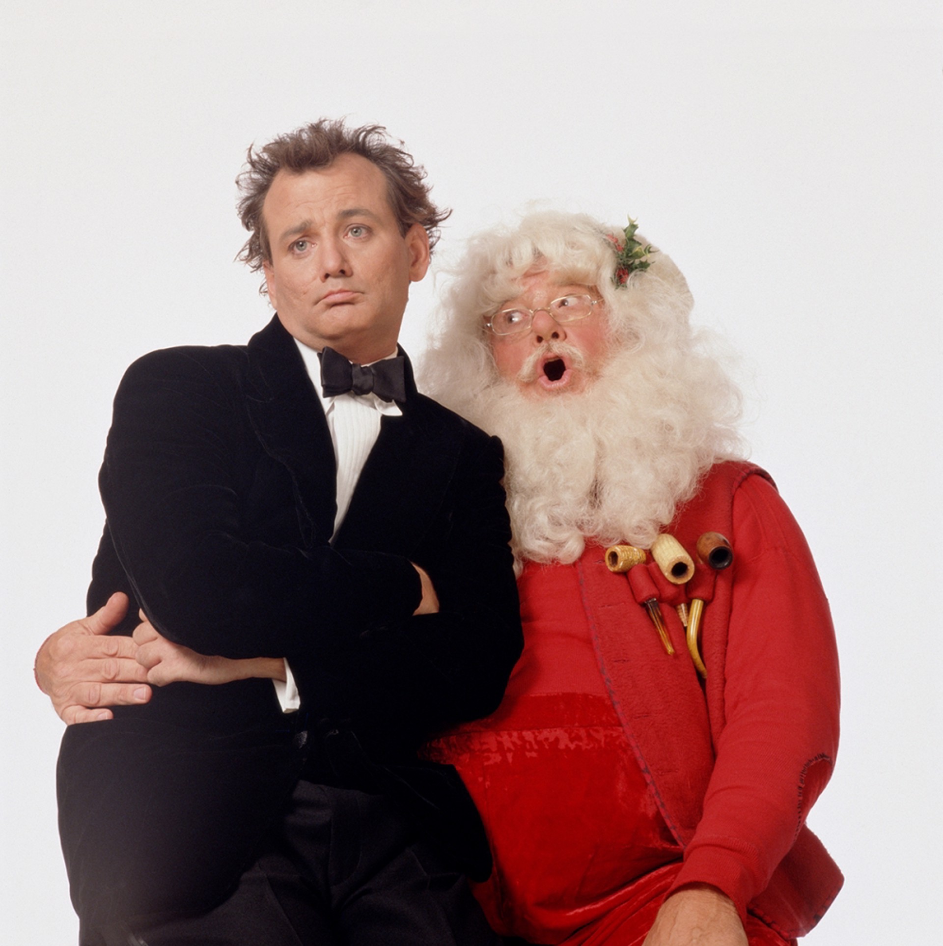 88117 Bill Murray Scrooged with Santa (vertical Crop) Color by Timothy White