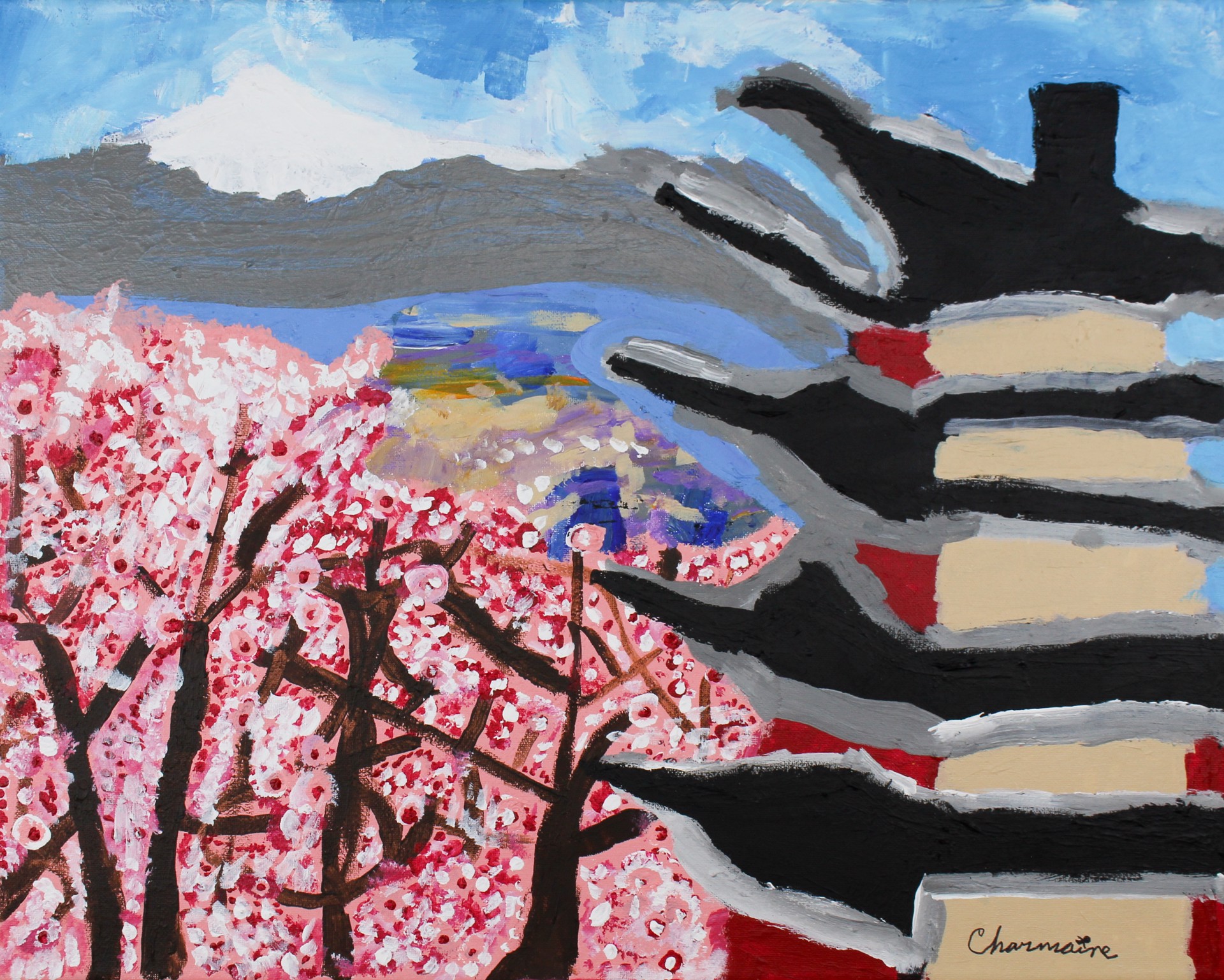 Springtime in the Cherry Blossoms  by Charmaine Jones
