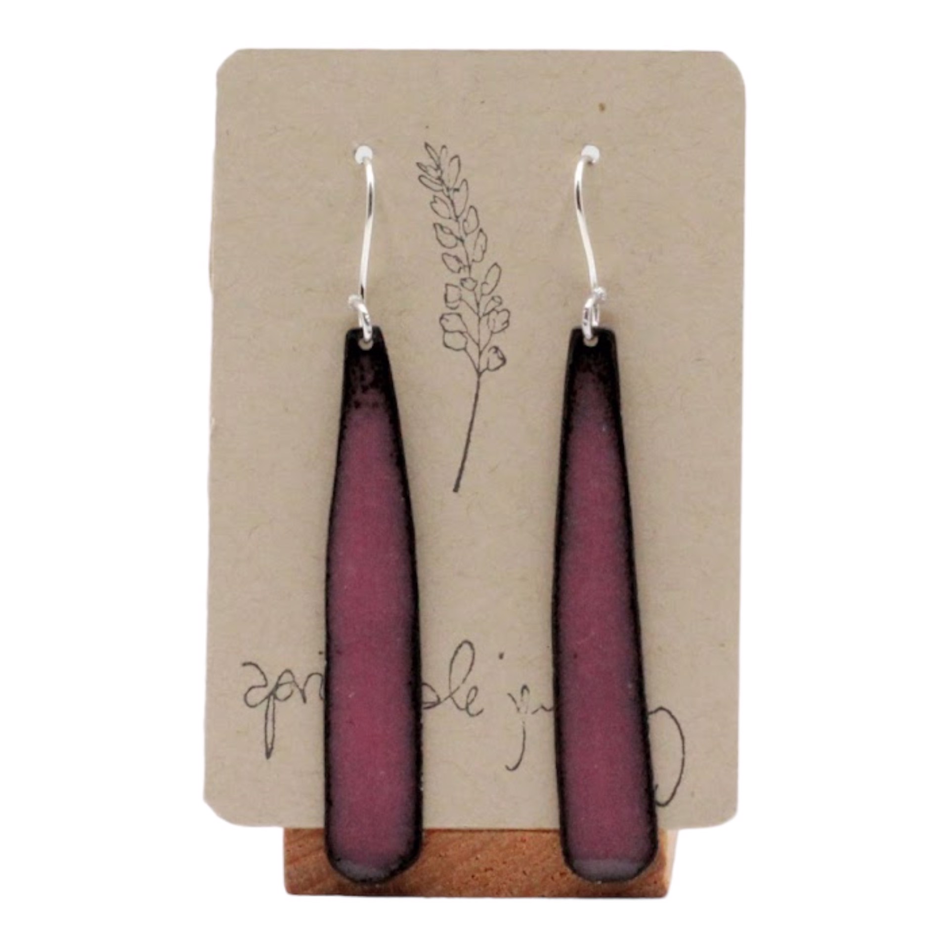Petal Earrings - Enameled Reclaimed Steel (Sunset Pink) by April Hale