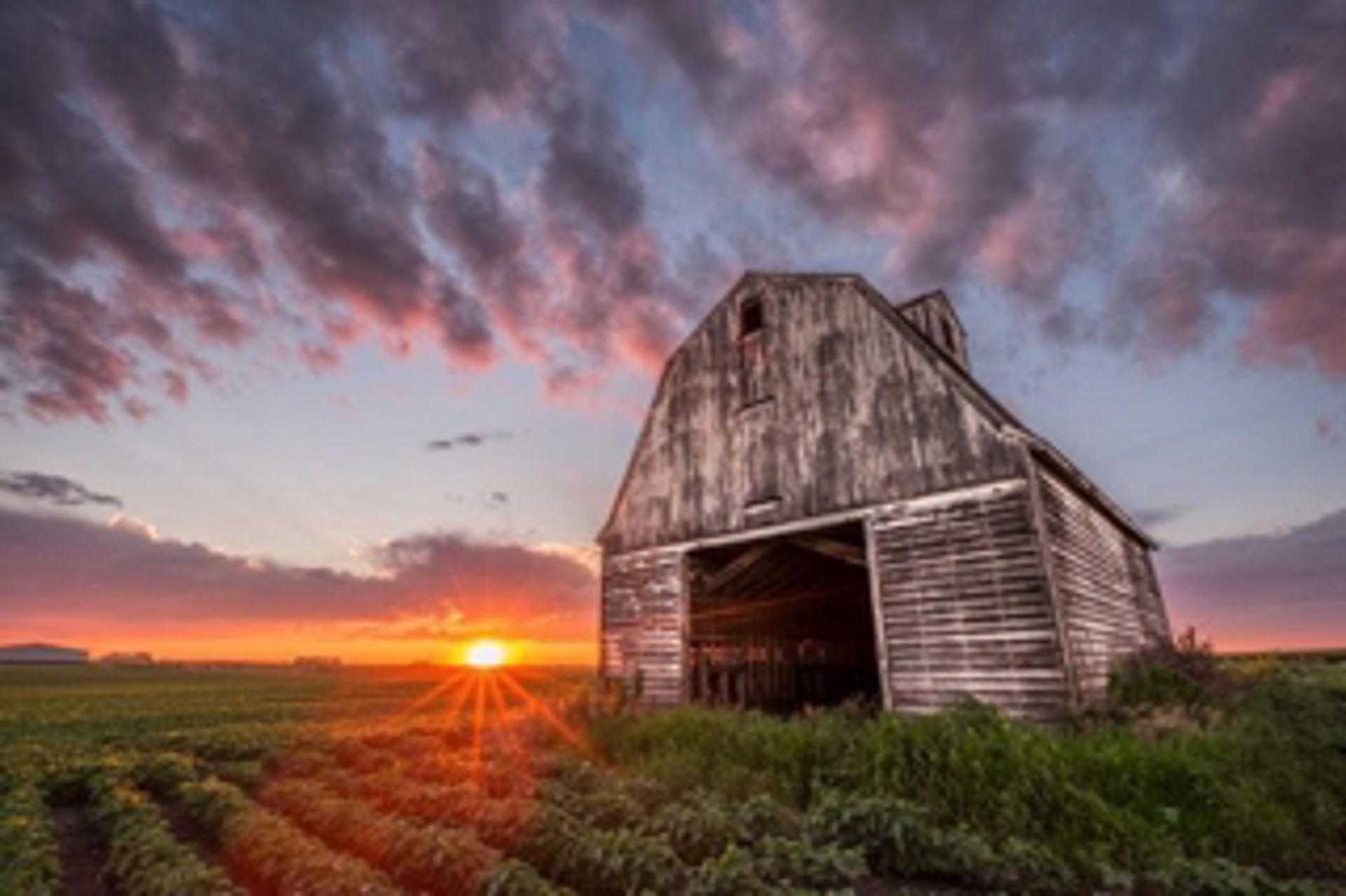 Corn Crib Sunset by Justin Rogers