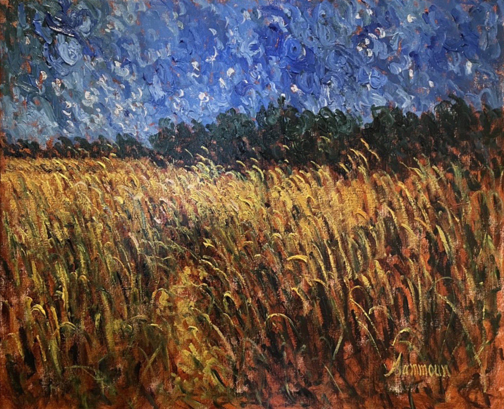 Wheat field, Starry Night II by Samir Sammoun