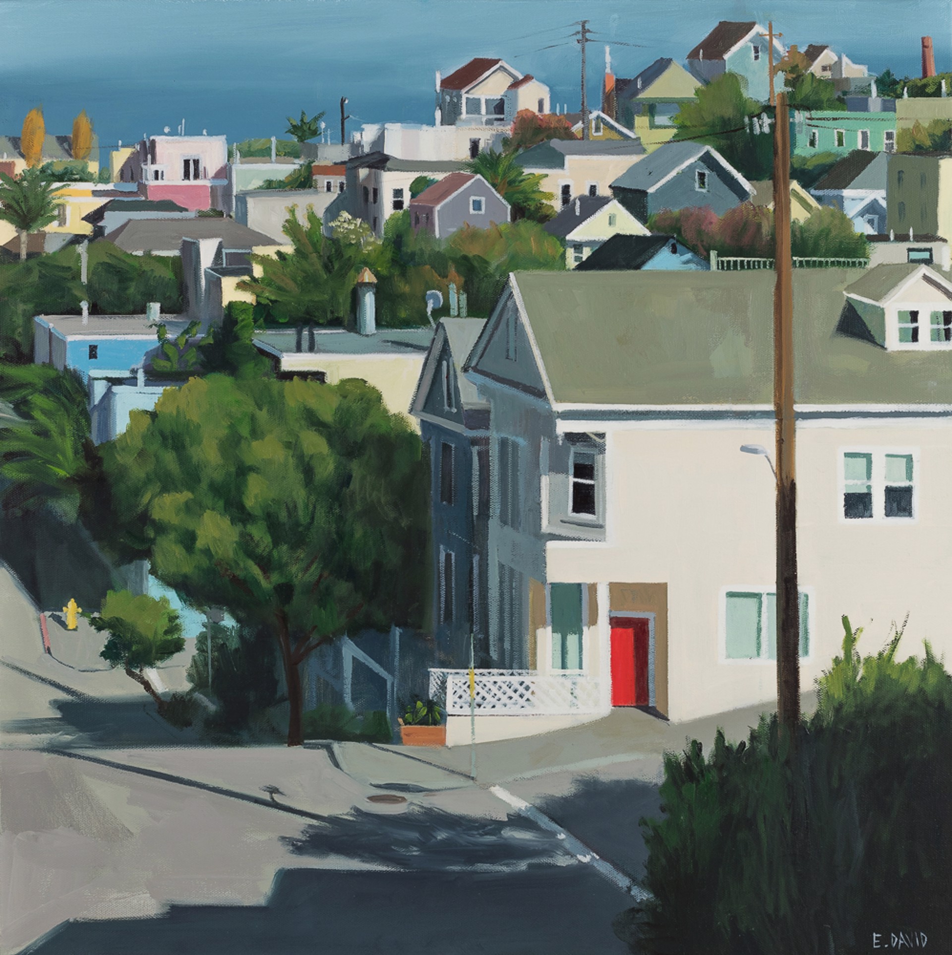 House with Red Door by Eileen David