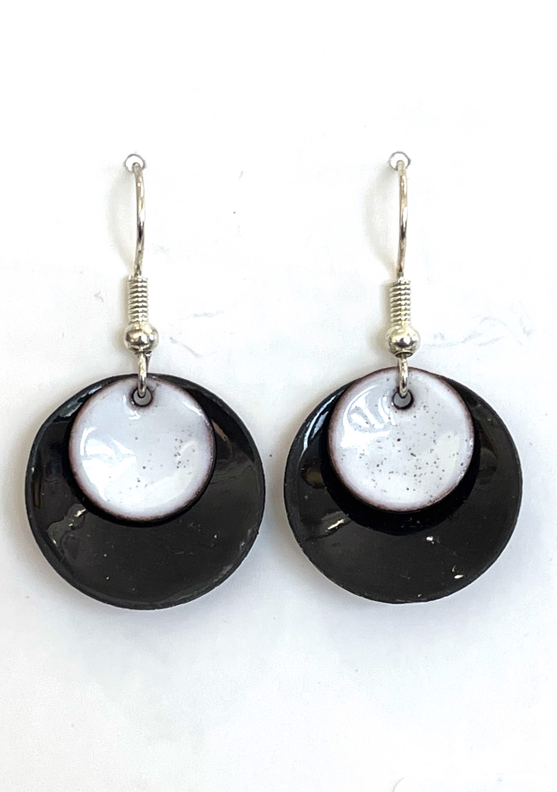CT 1.1 Double Dots Black and White Earrings by Cathy Talbot