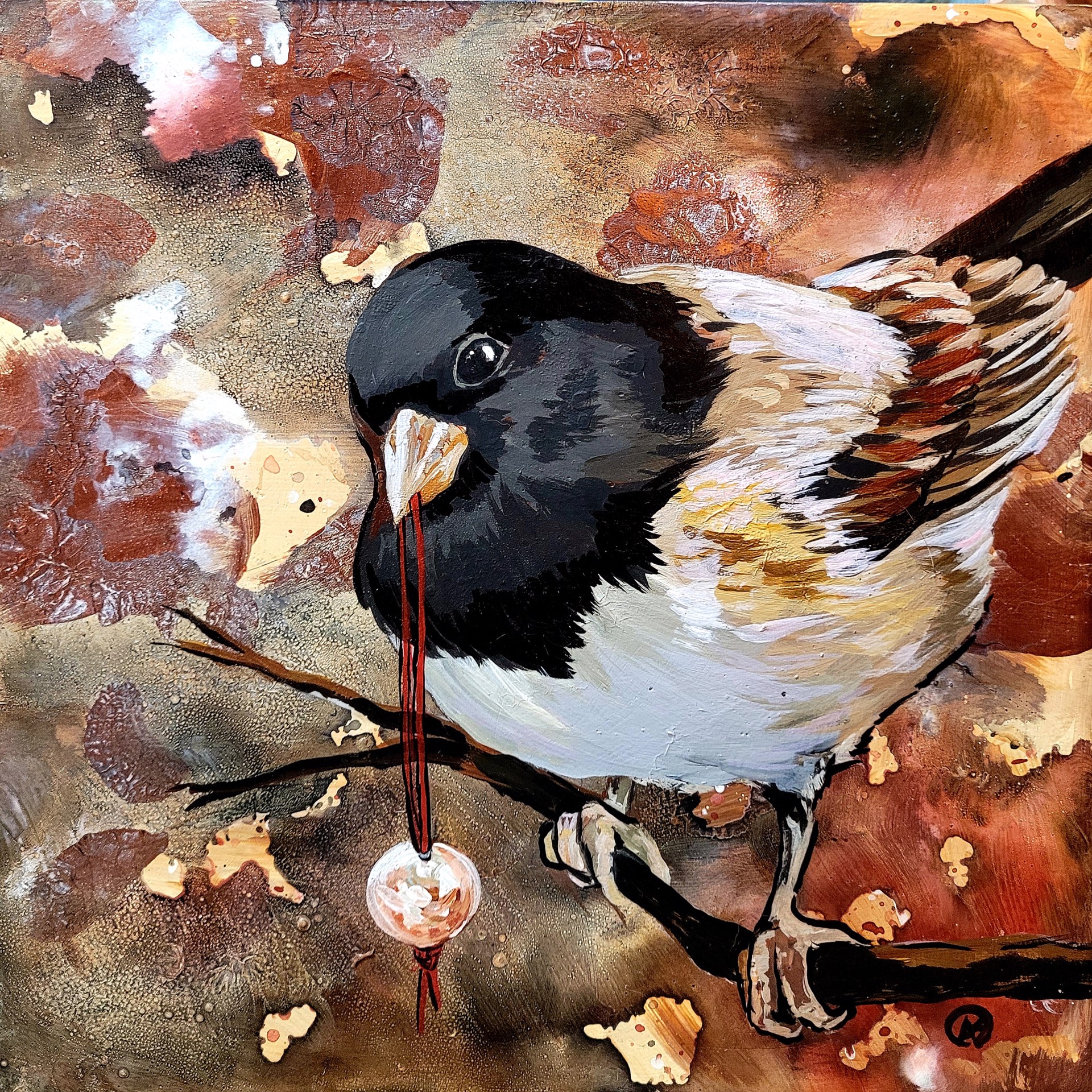 Junco with Pearl by Amy Slater