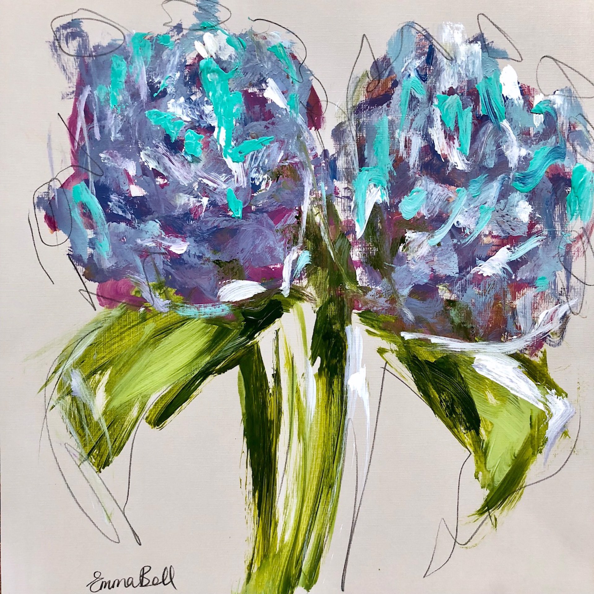Blue Hydrangeas I by Emma Bell