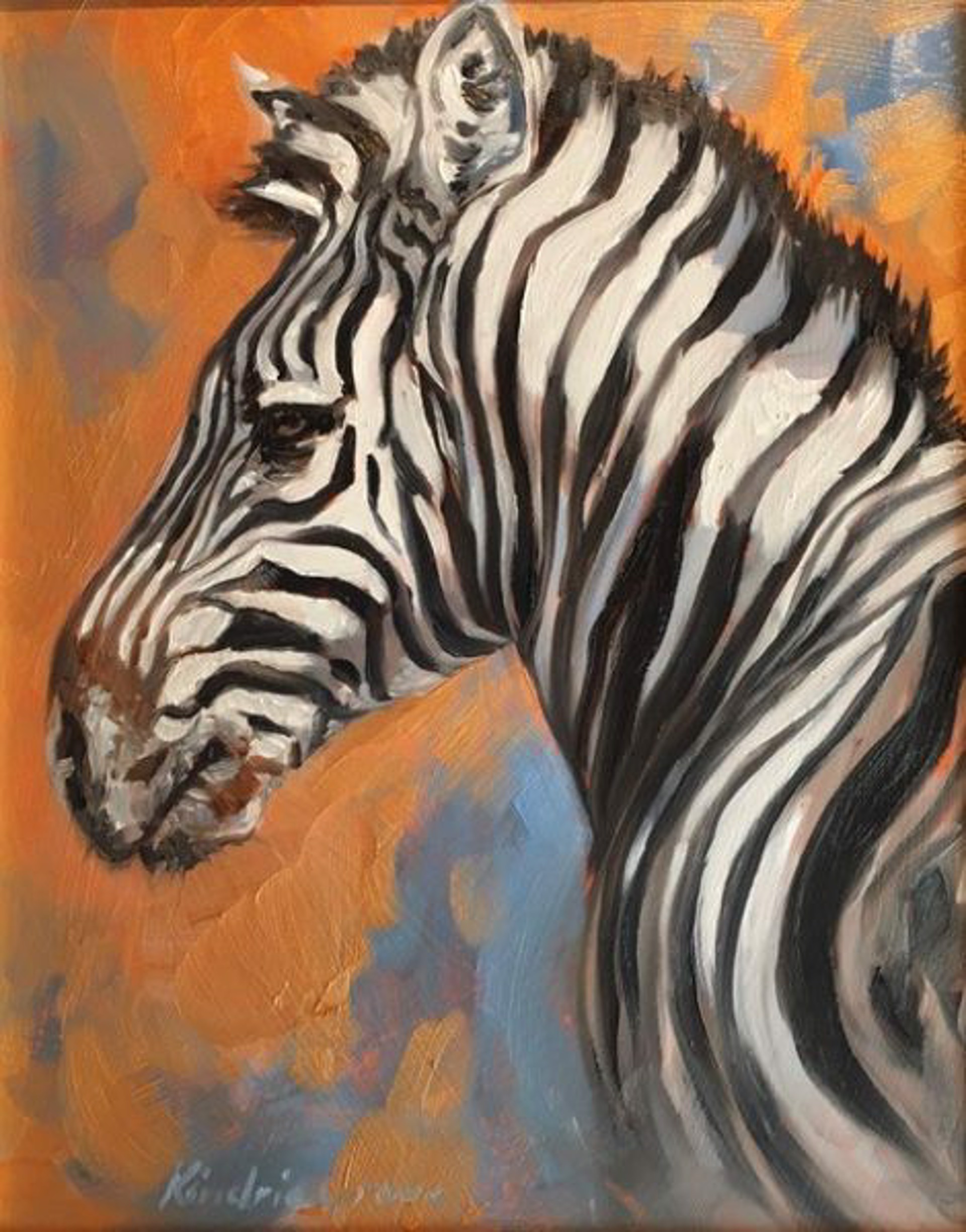 Golden Creatures, Zebra Stallion by KINDRIE GROVE
