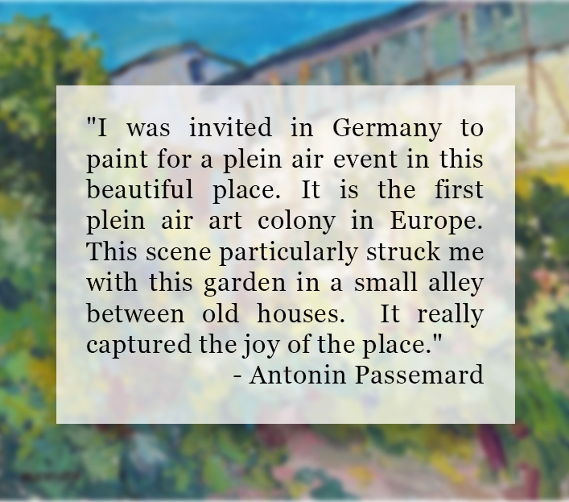 "Garden in Willingshausen" original oil painting by Antonin Passemard