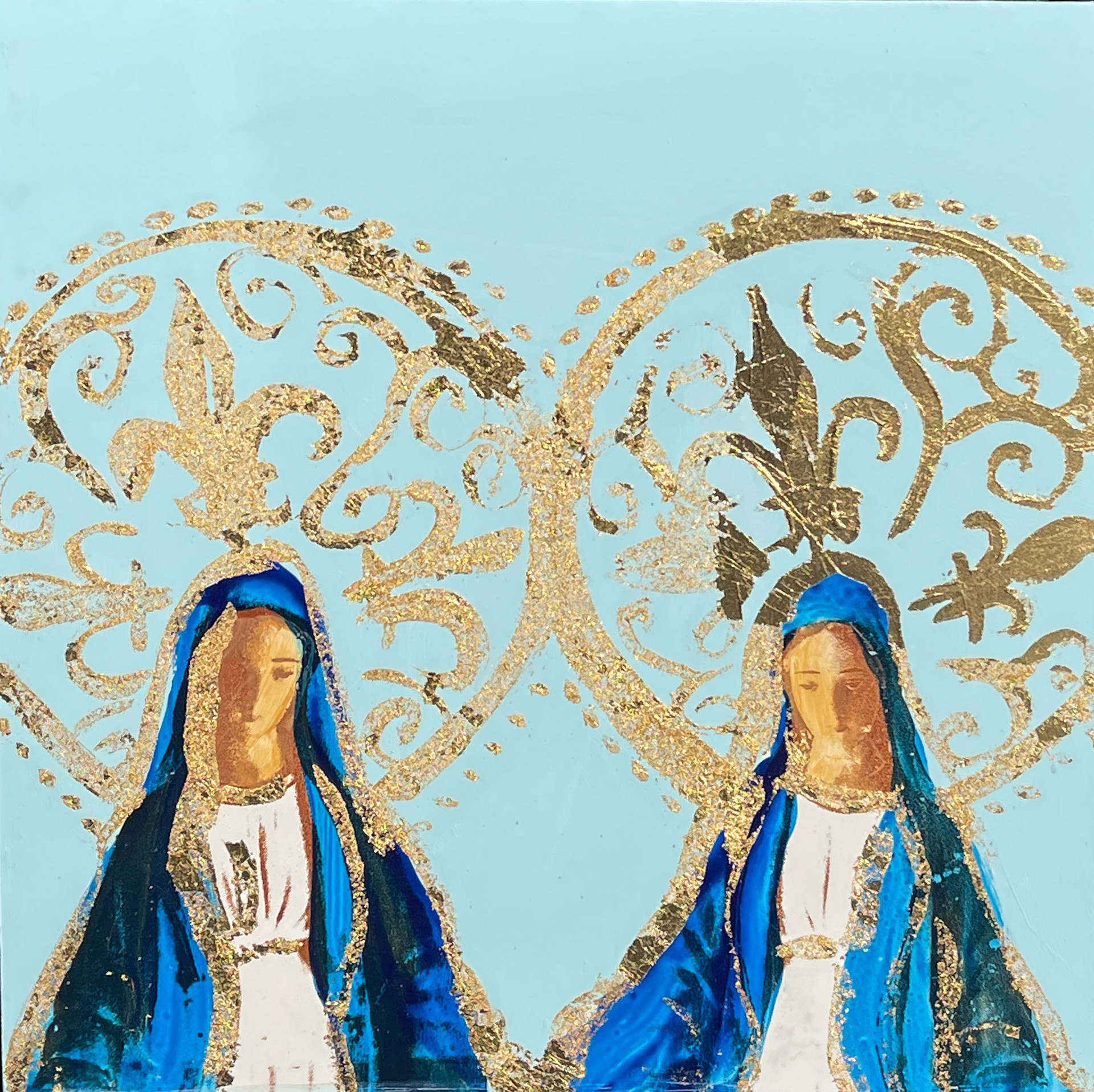 Mirrored Hail Mary in Sky Blue by Megan Coonelly