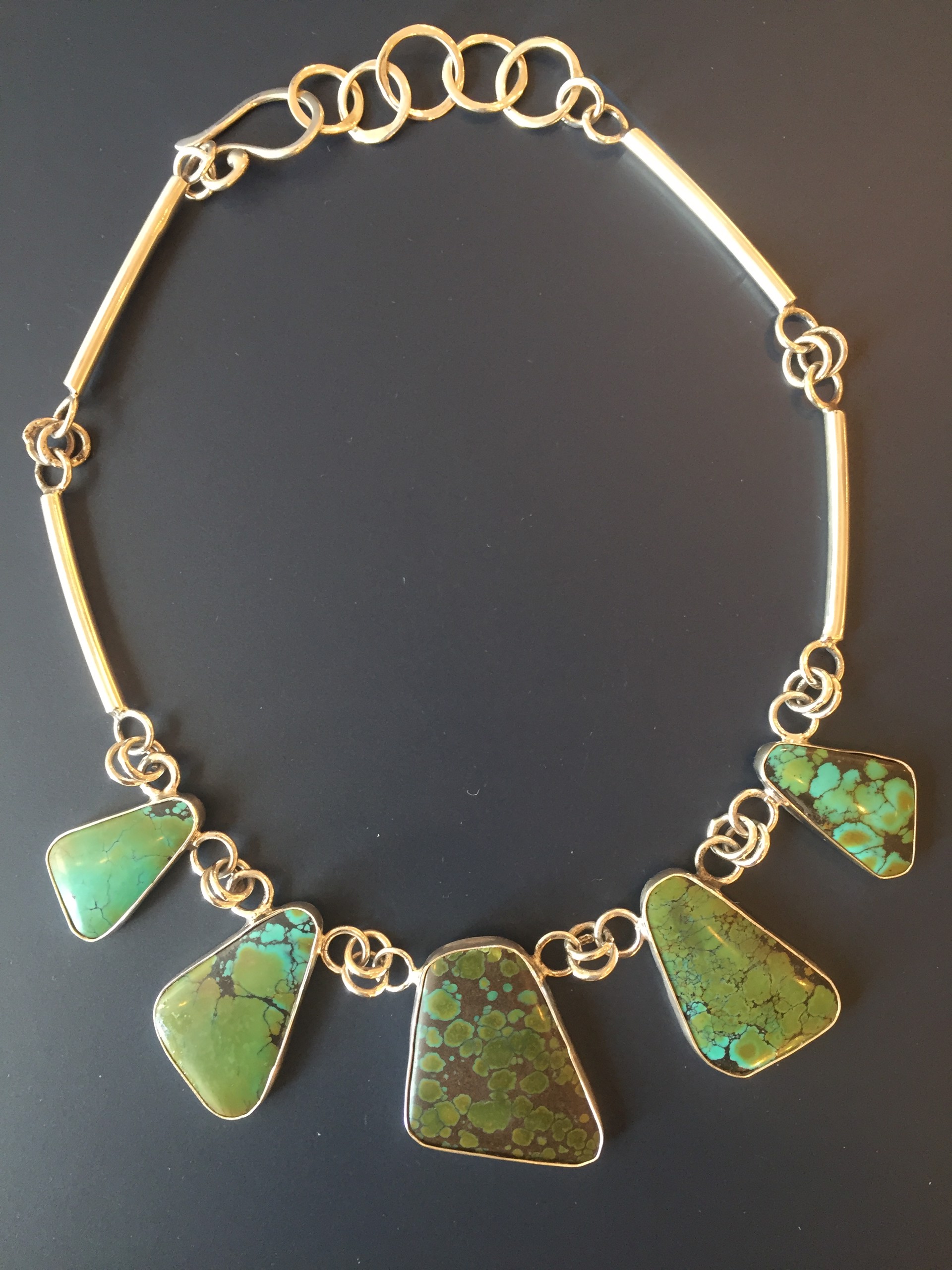 Turquoise necklace commission by Anne Forbes