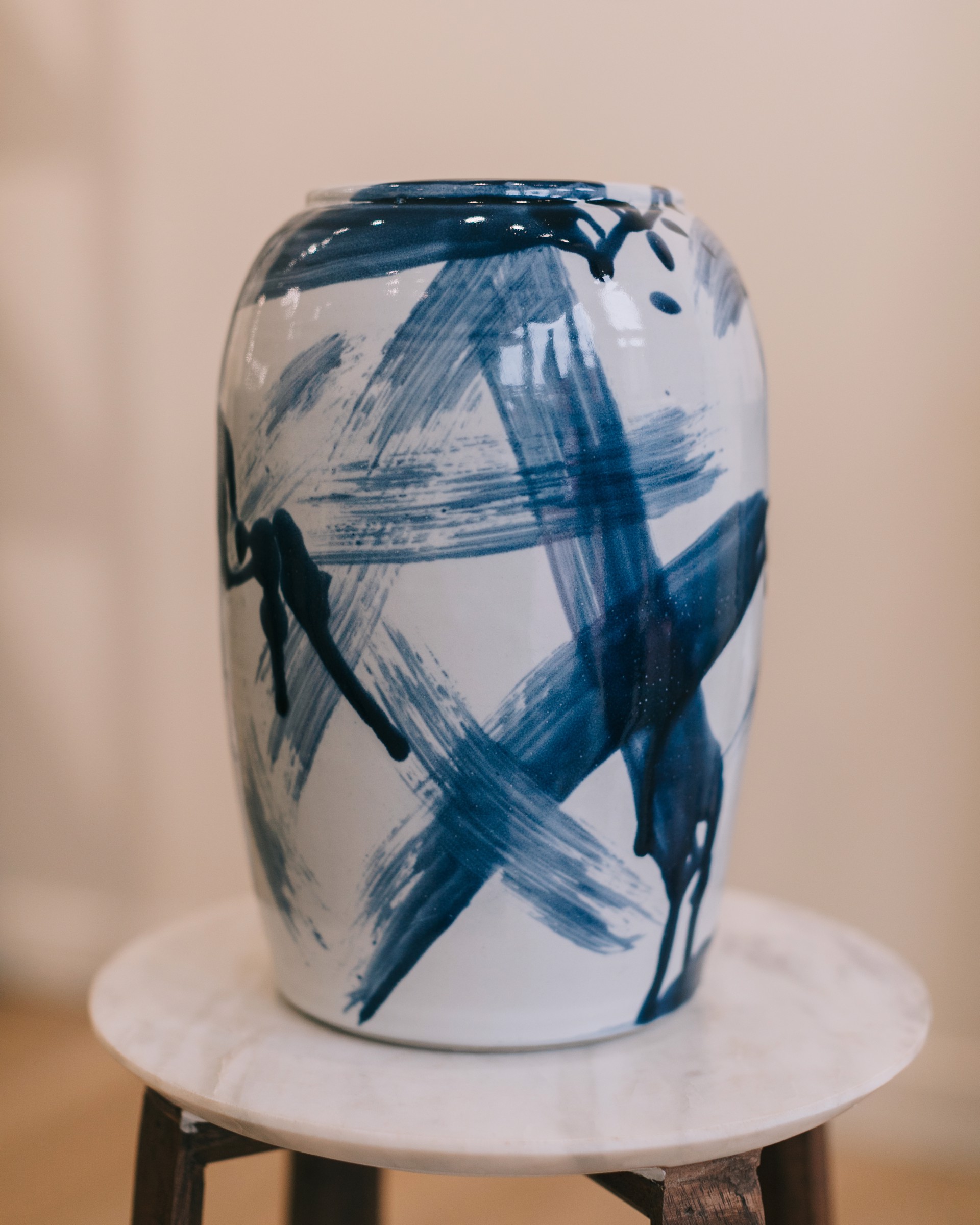 Large Brush Stroke Vase #2 by William Mantor