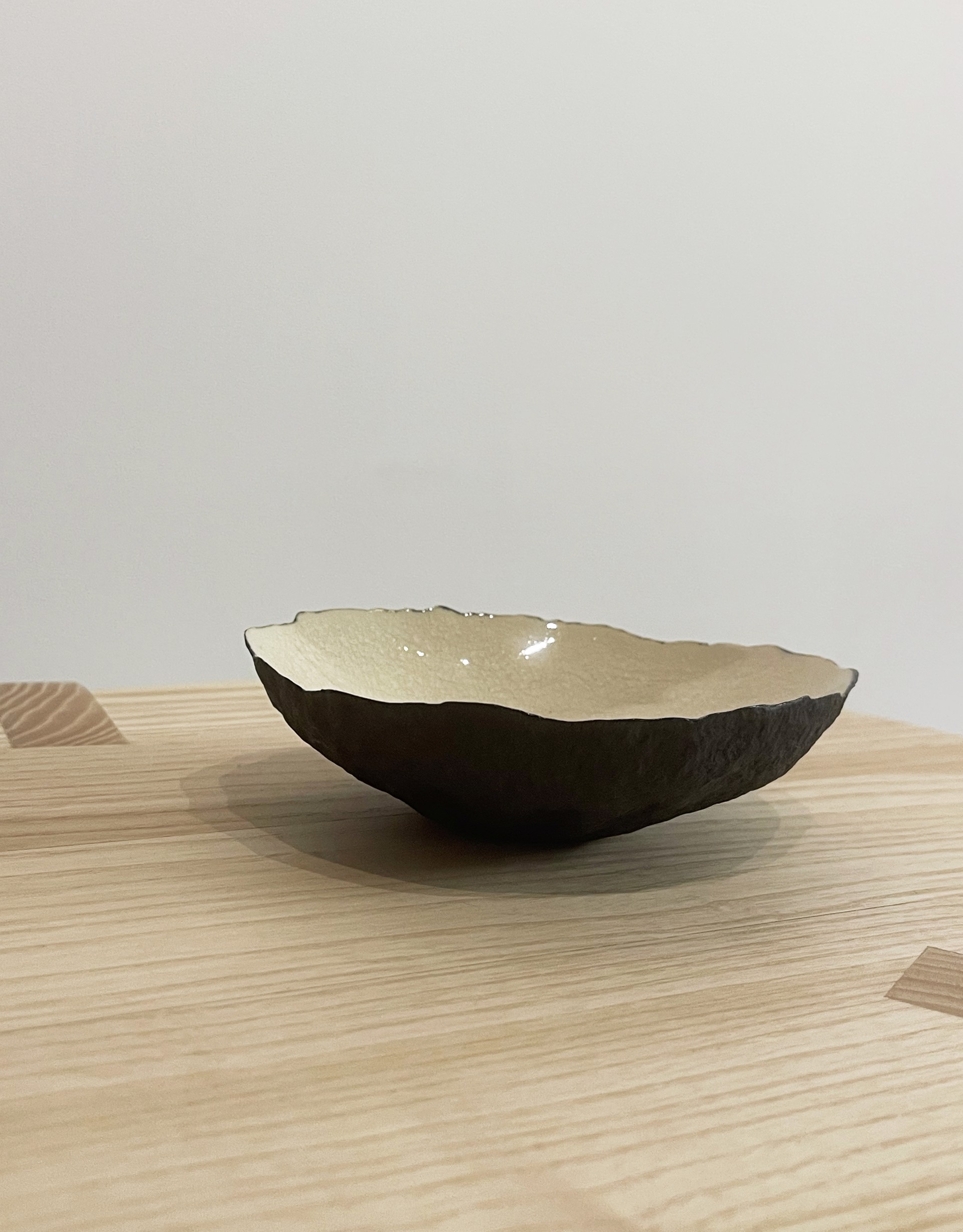Vessel with white crackles - one of 2 by Cristina Salusti