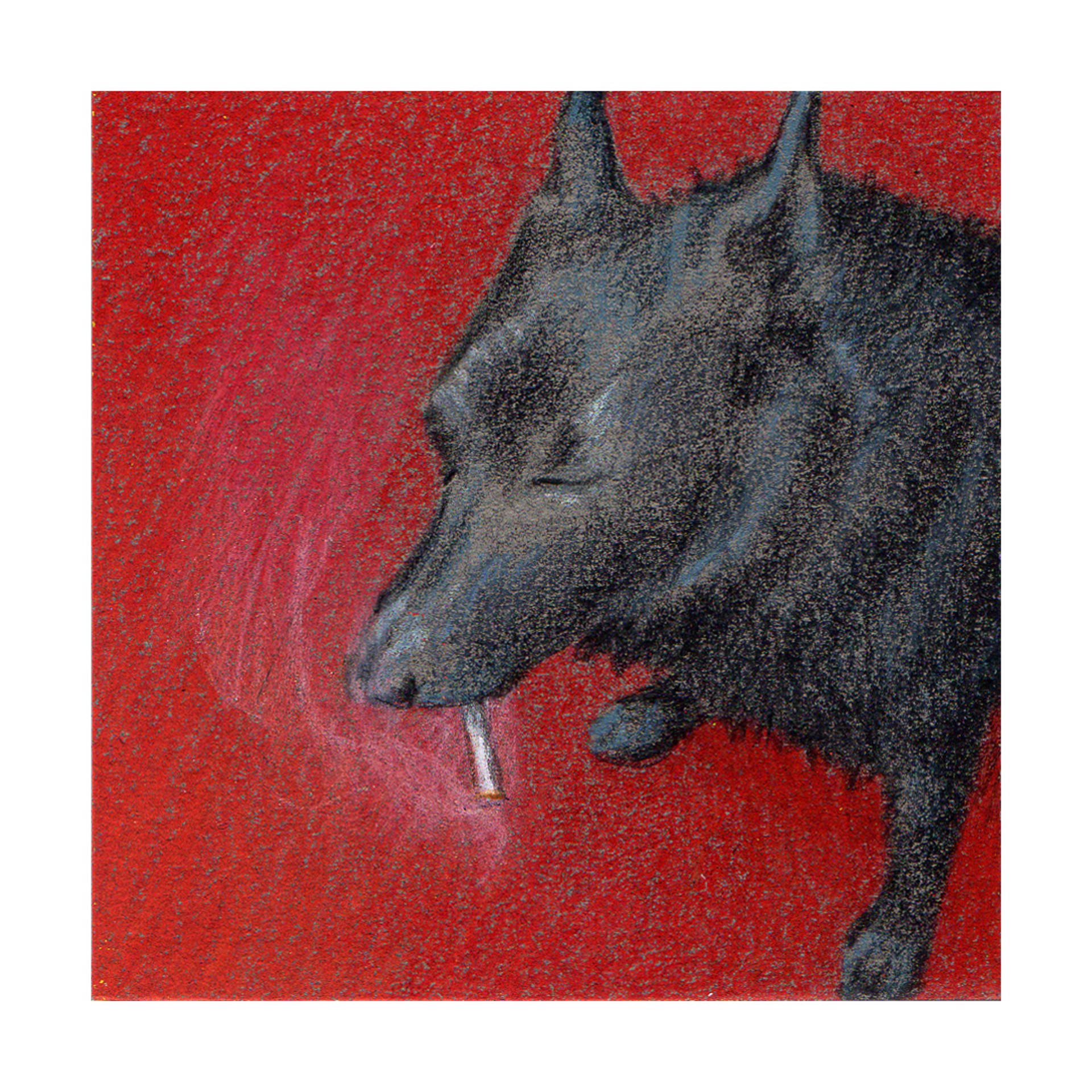 Dog Smoking a Cigarette #3 by Neva Mikulicz