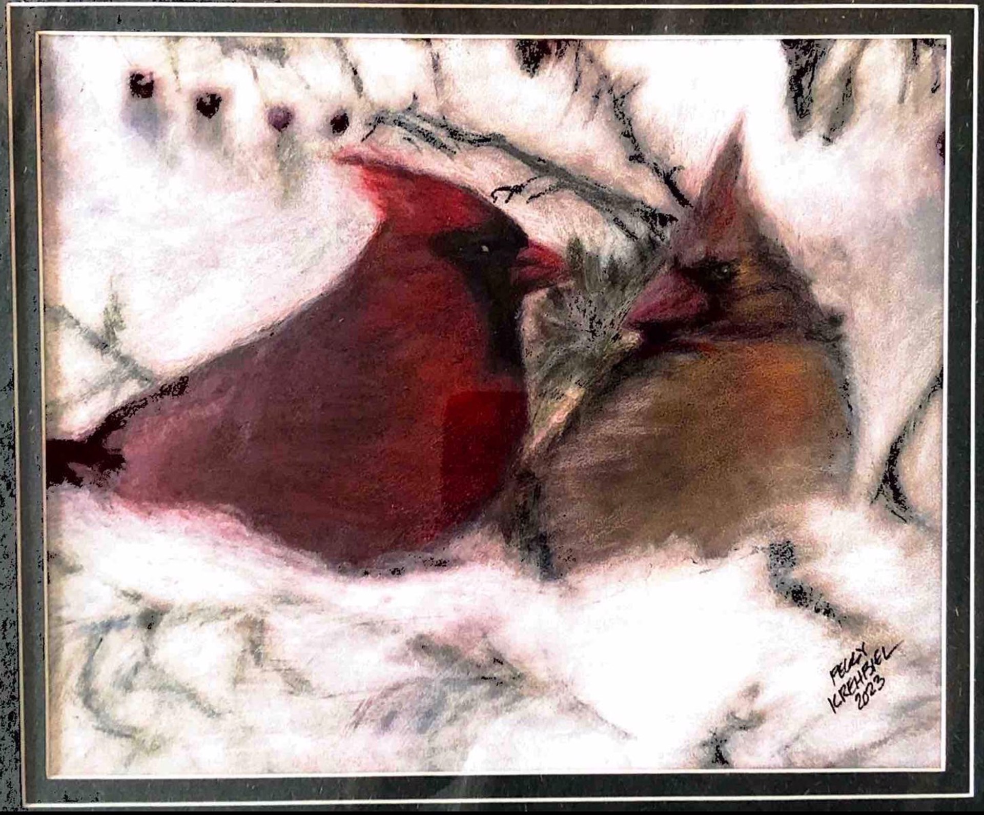 Cardinal Couple by Peggy Krehbiel