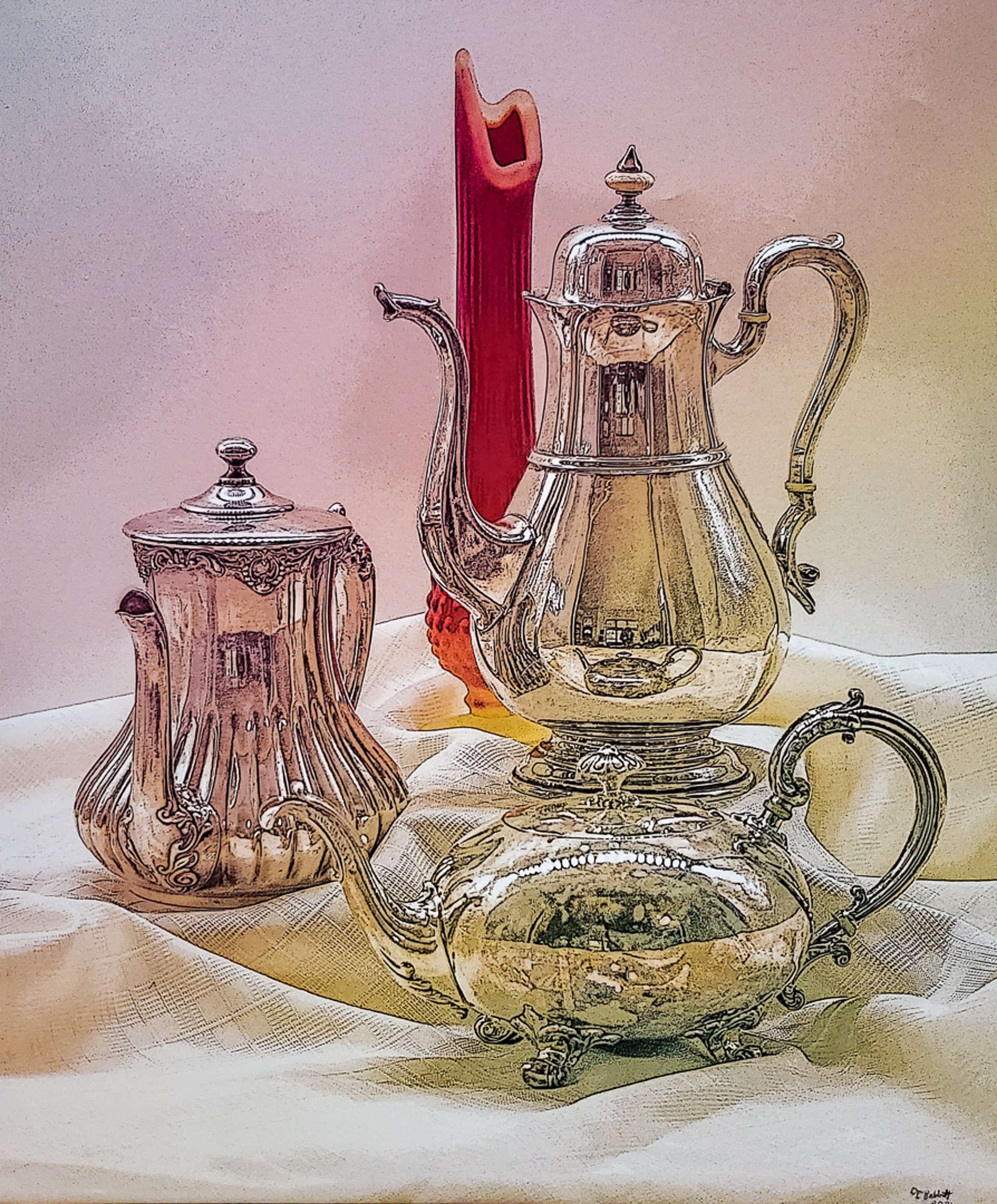 3 Pots and a Vase by Terrance Rabbitt