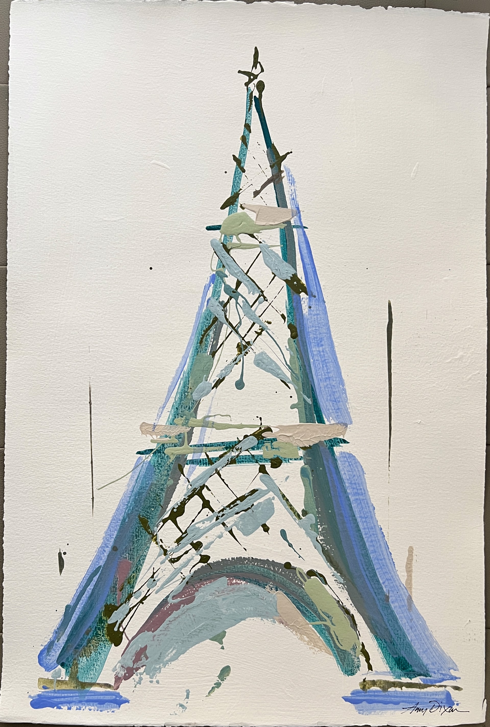 Special Commission in the Spirit of Eiffel Tower (Deep Turquoise) by Amy Dixon