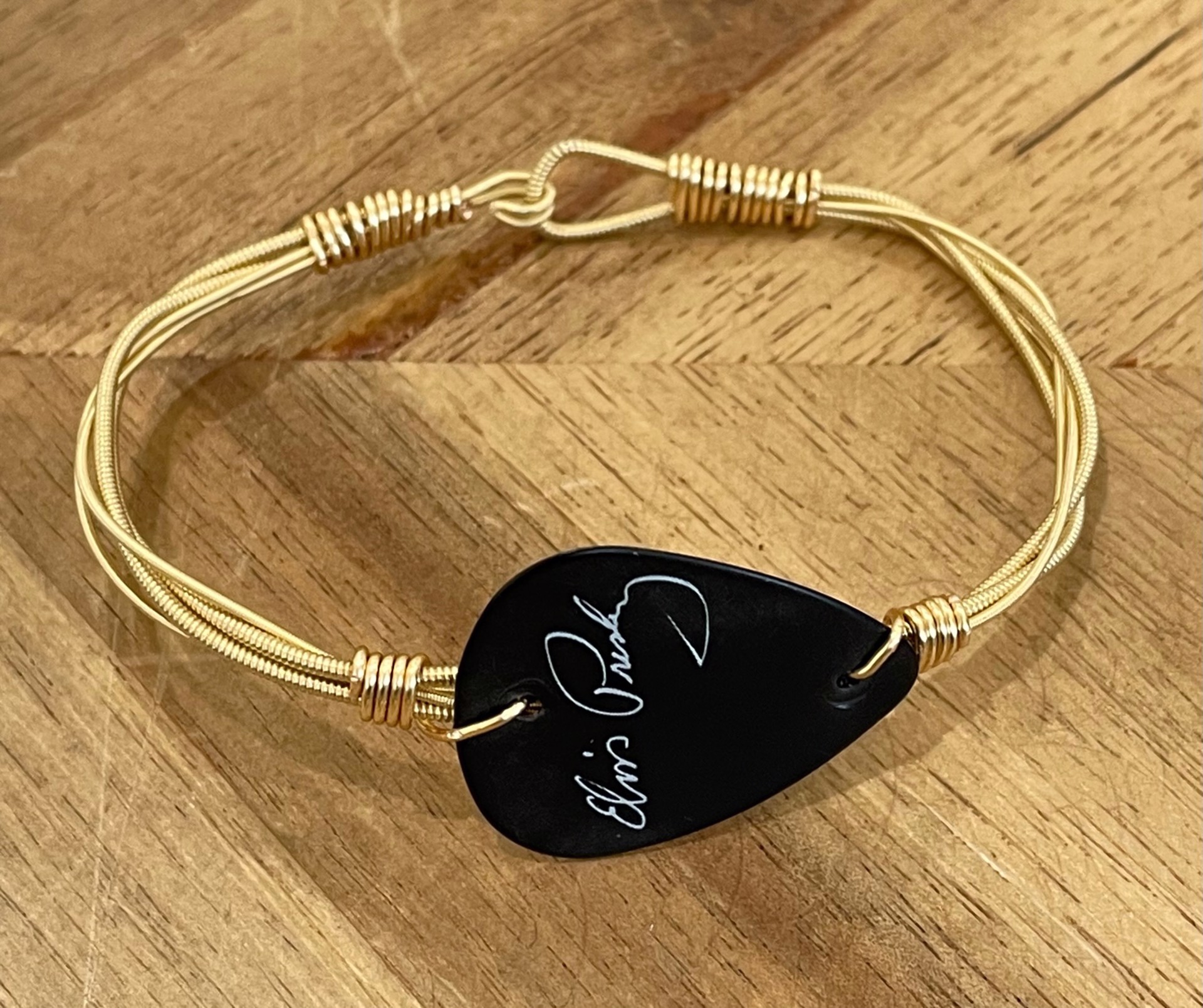 Black Elvis Guitar Pick Bracelet by String Thing Designs