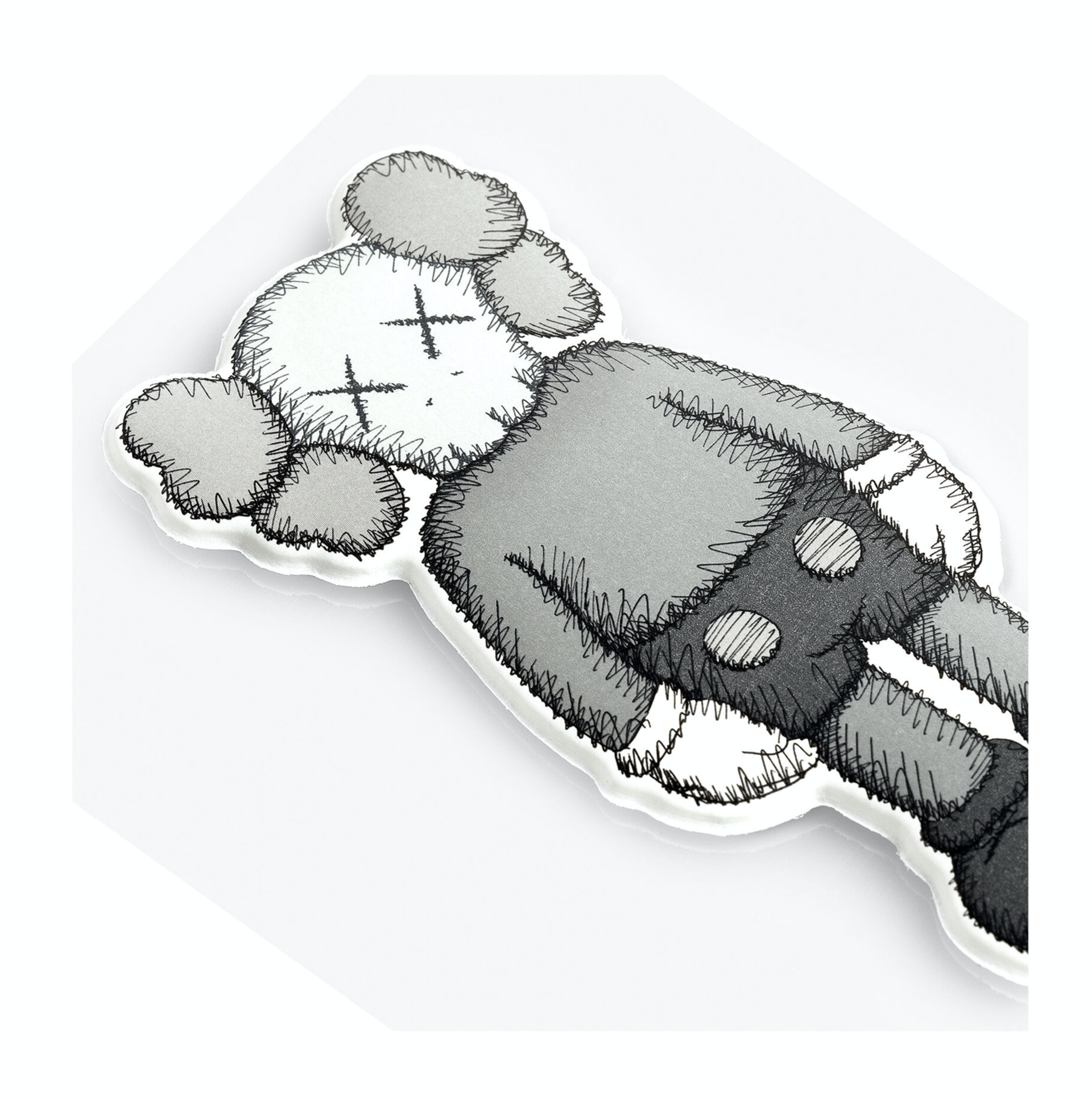 Greeting Card with Puffy Sticker COMPANION Grey by KAWS