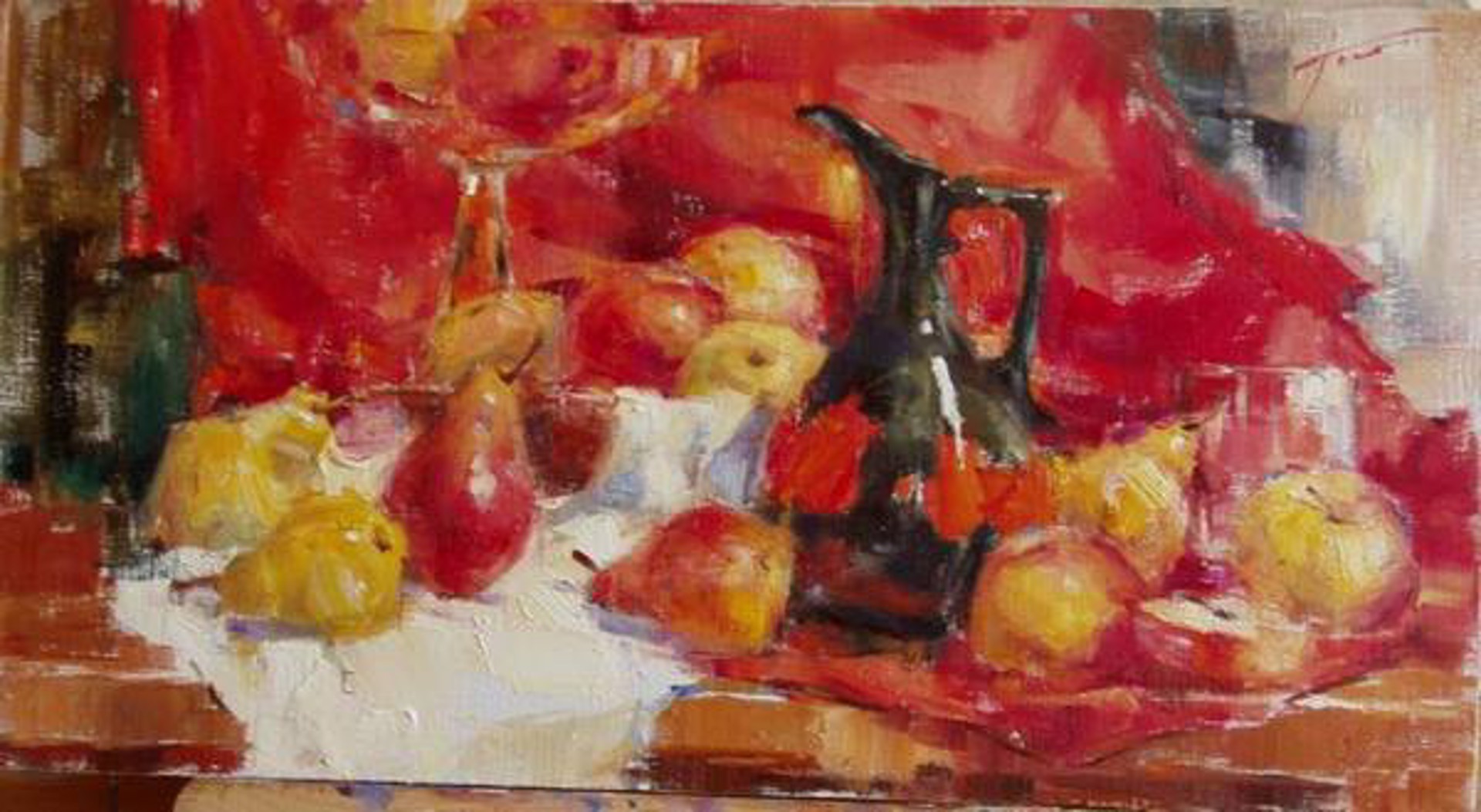 Pears with a Black Jug by Yana Golubyatnikova