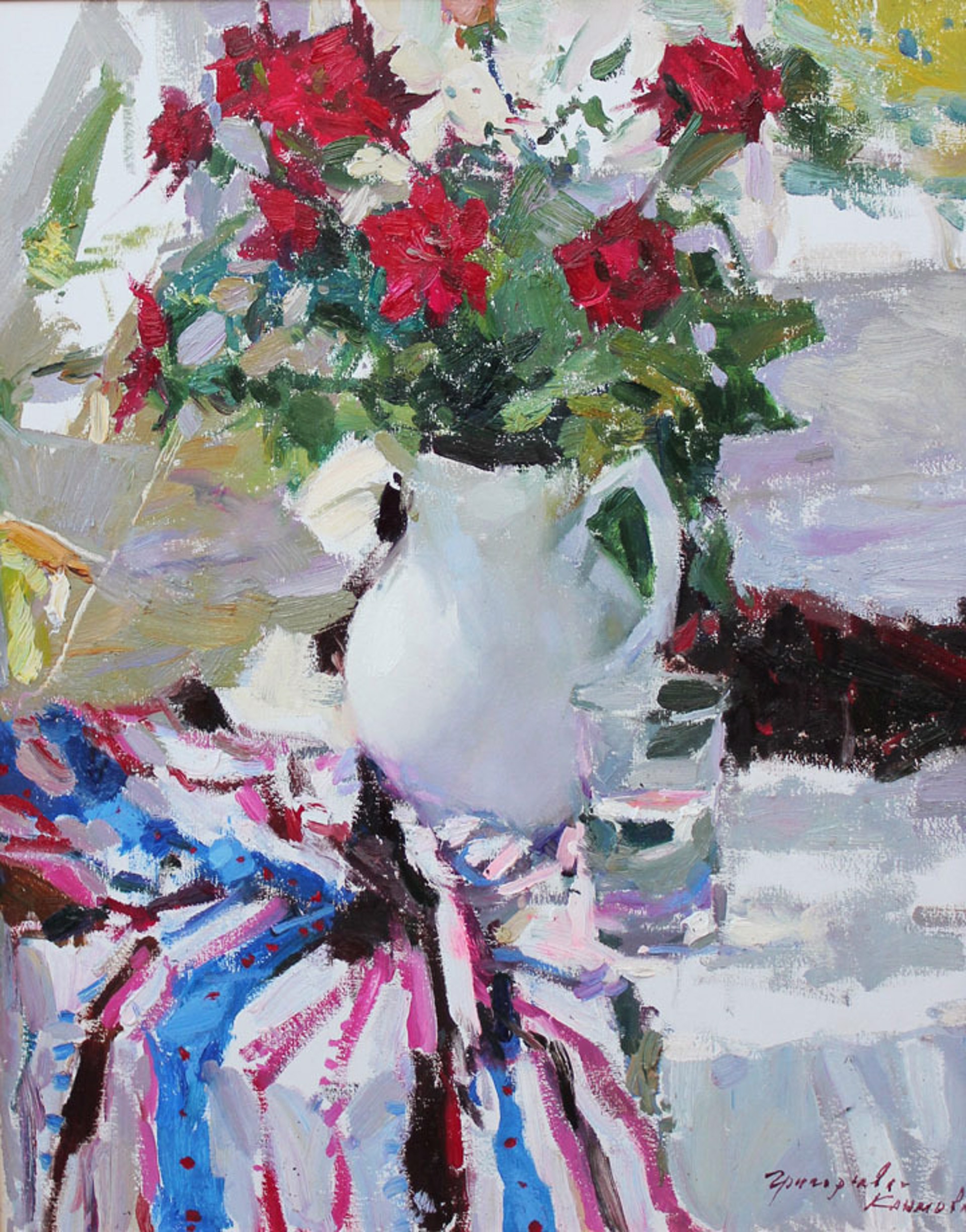 Still Life with Red Roses by Olga Grigoryeva