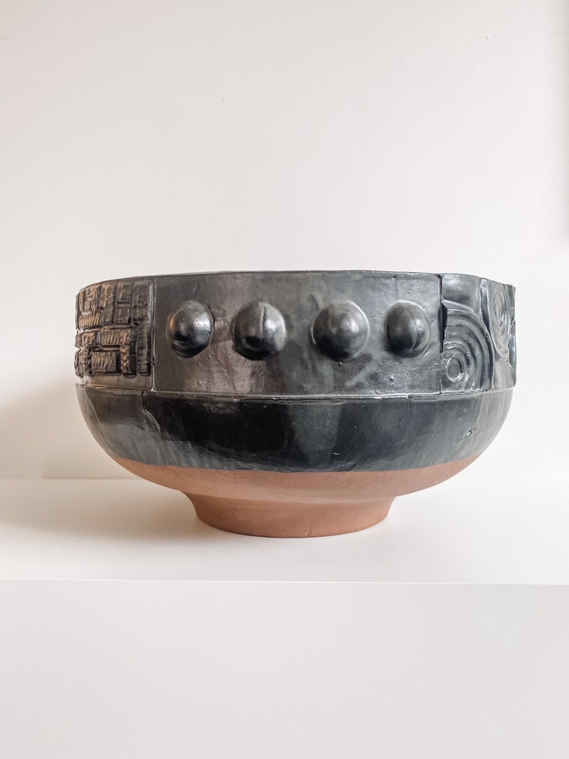 Glazed Black Earthenware Bowl by Ceramics Factory