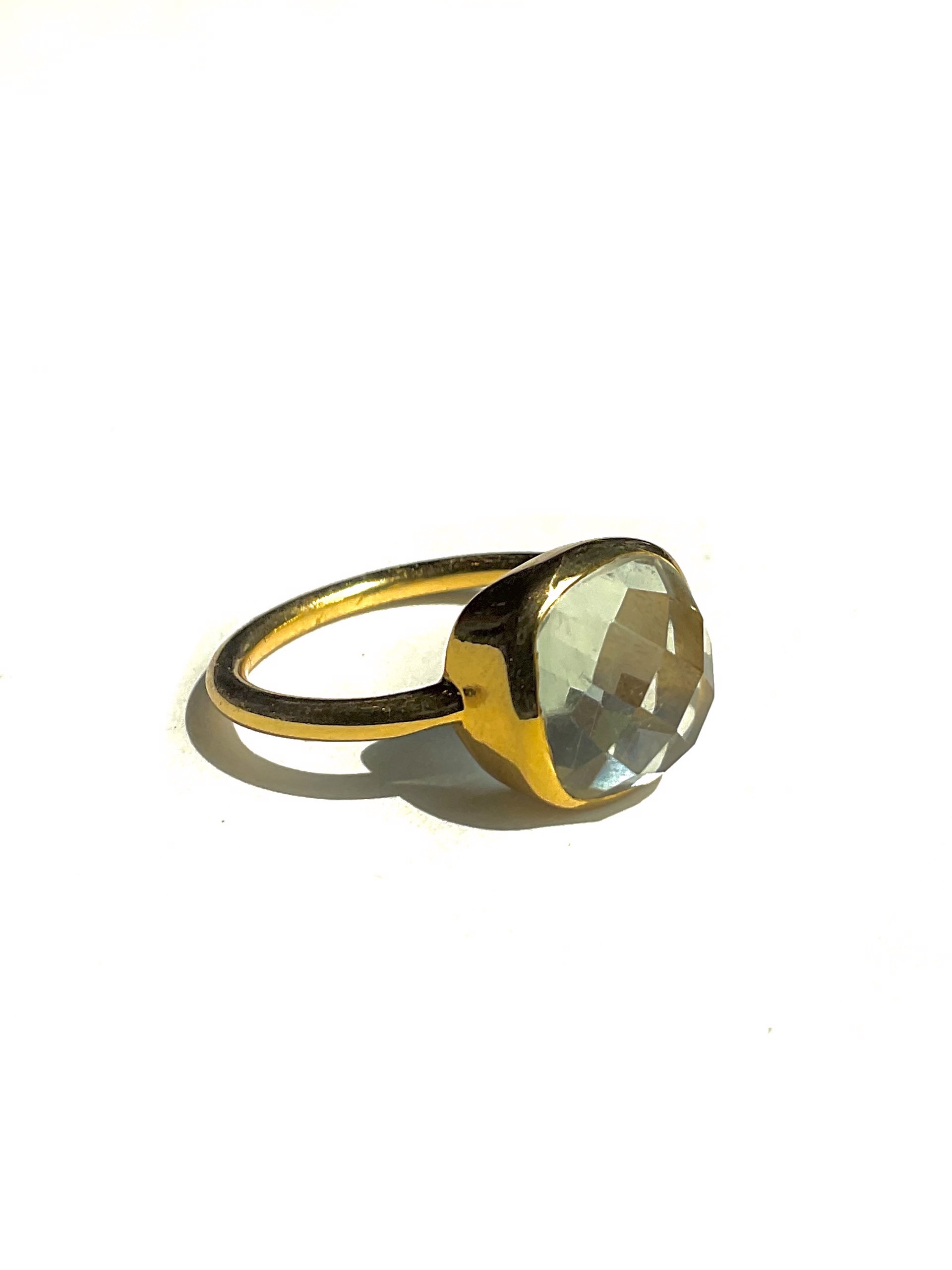 Green Amethyst Solitaire Ring by J. Catma