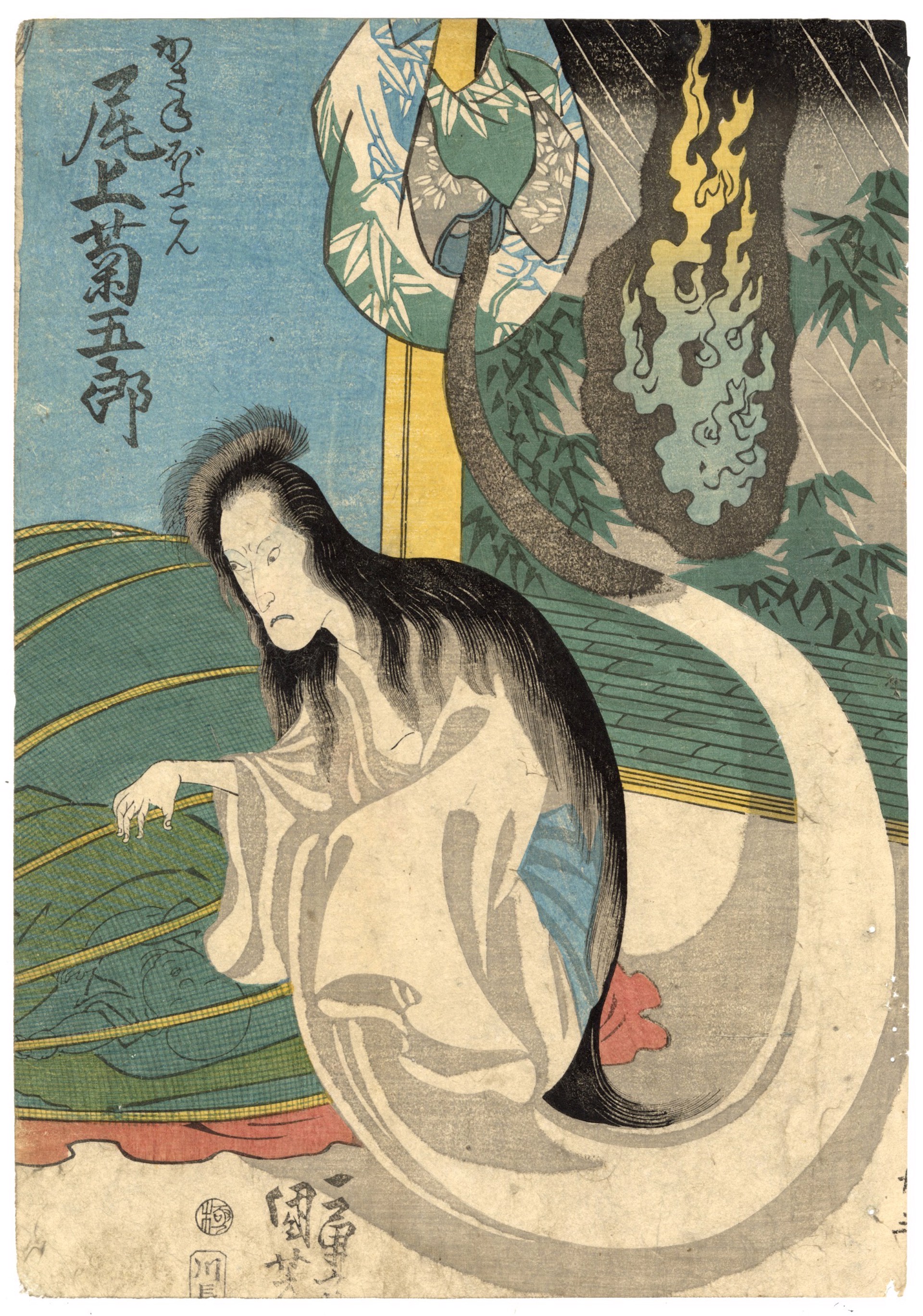 Kabuki Play "Tenjiku Tokube Ikoku Banashi" by Kuniyoshi