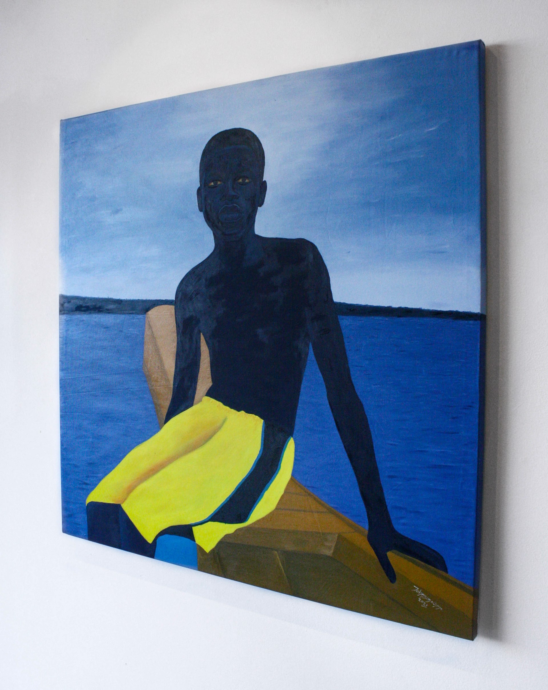Boy on Gold Canoe by Johnson Ocheja