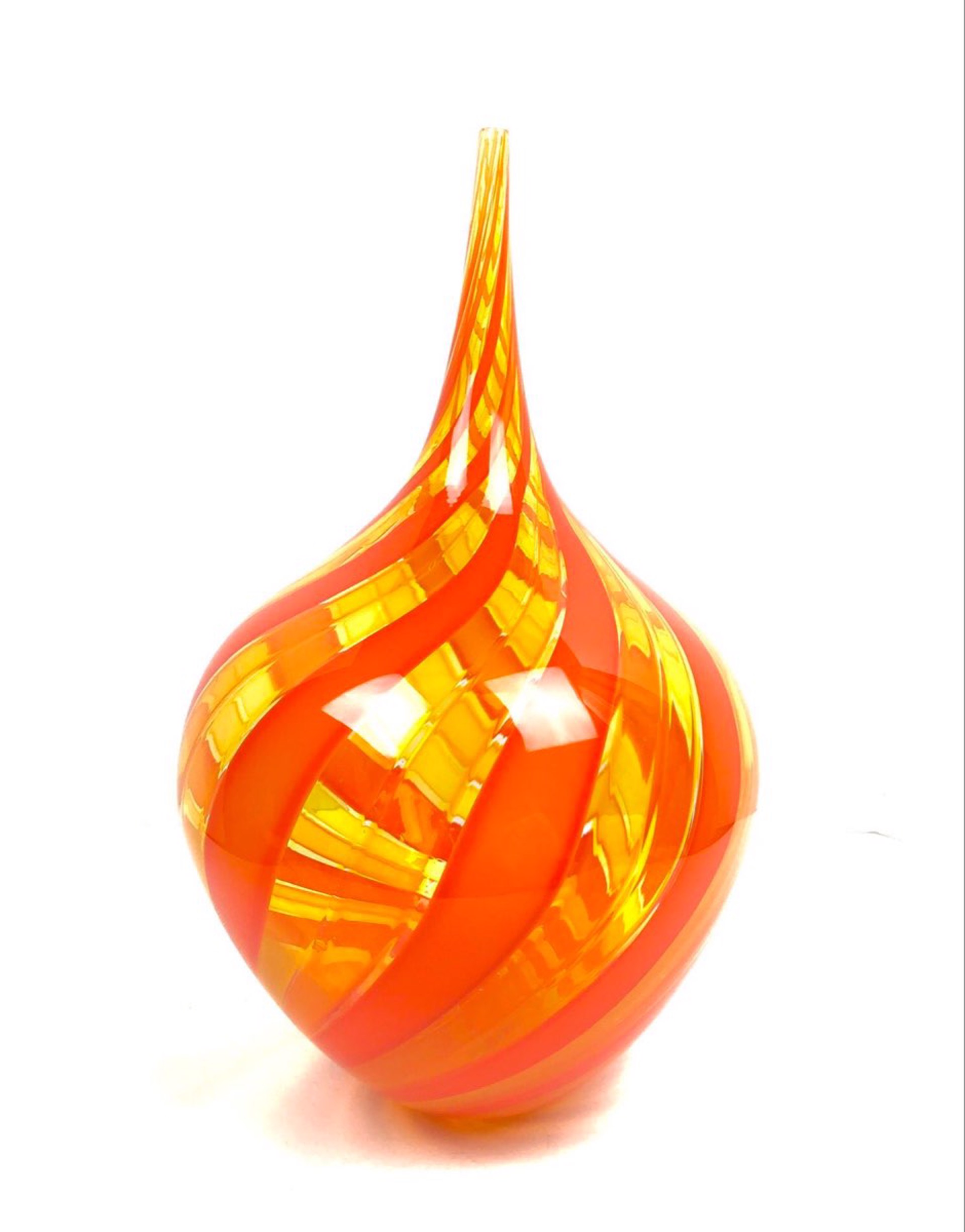 Orange Harlequin Vase  by Algar Dole