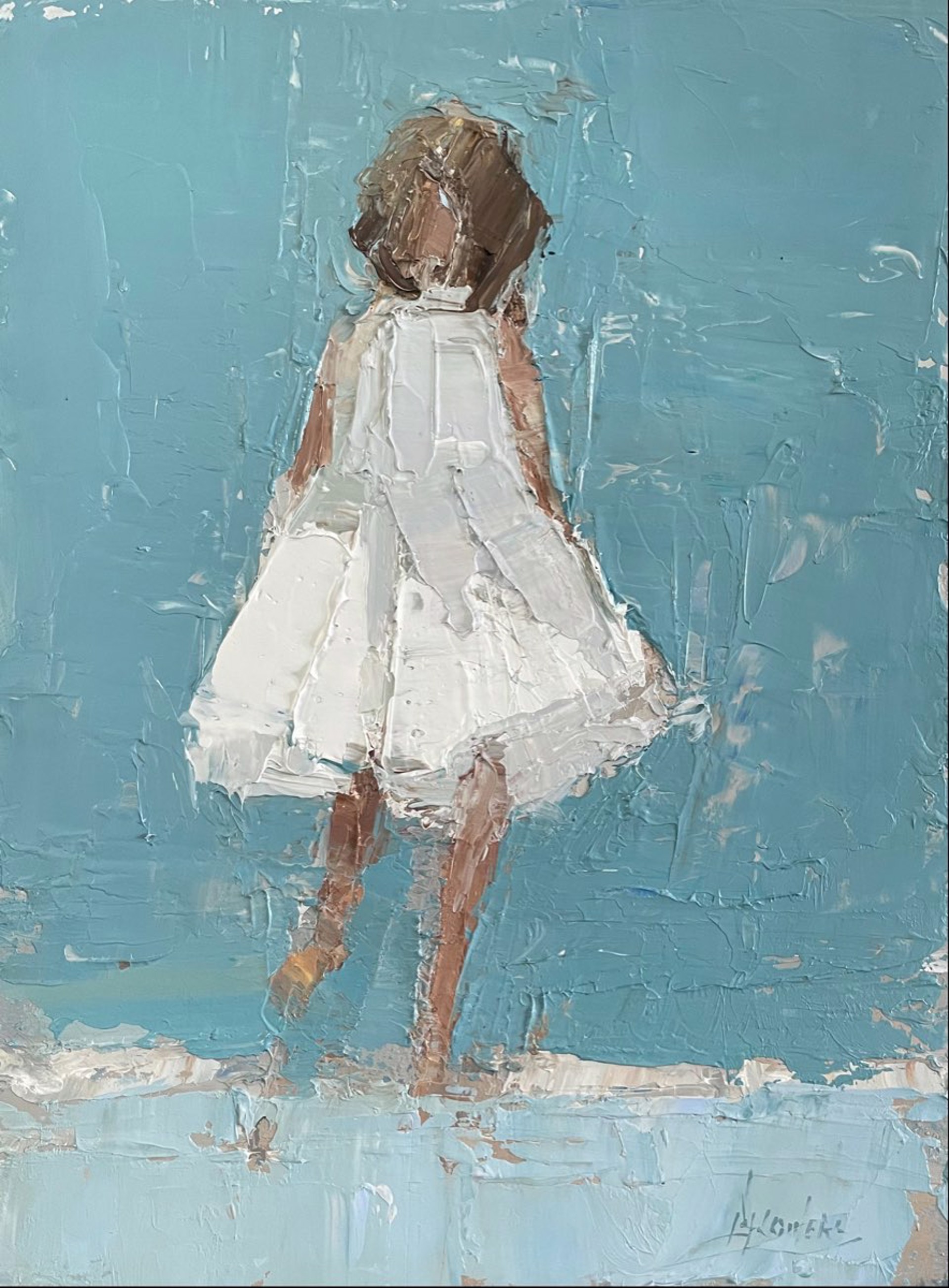 Girl And Blue by Barbara Flowers