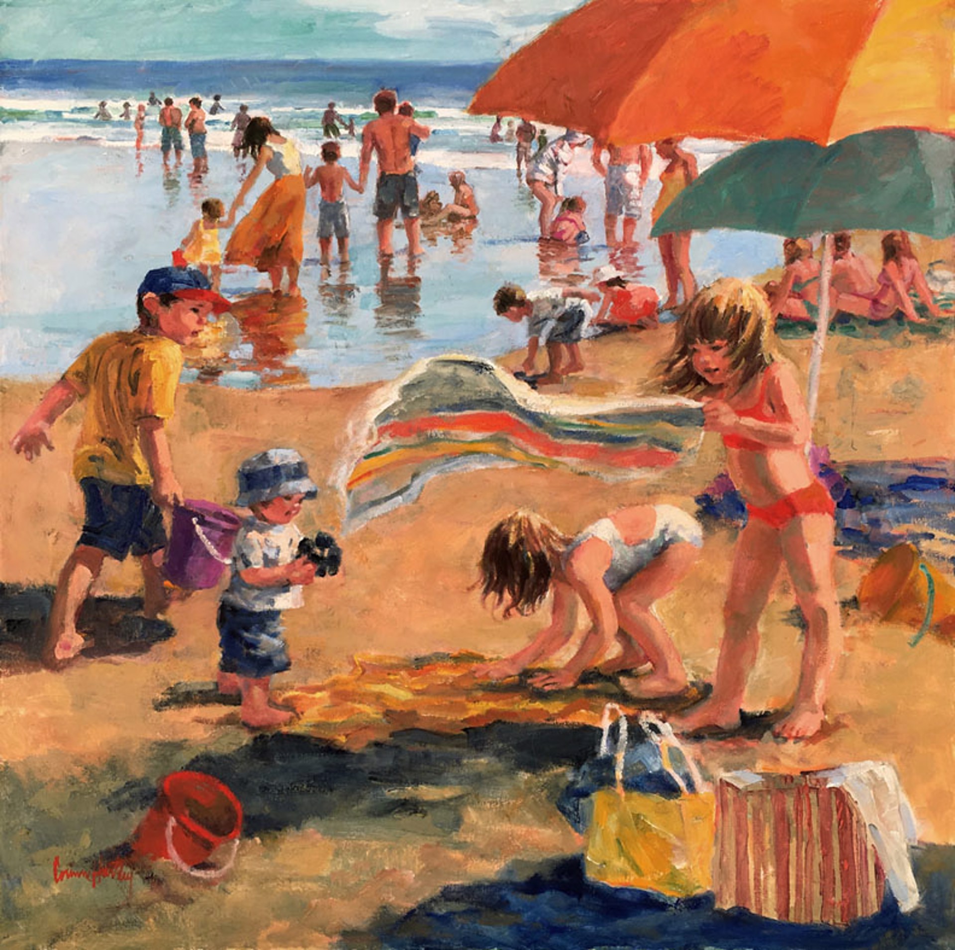 Family Beach Day by Corinne Hartley