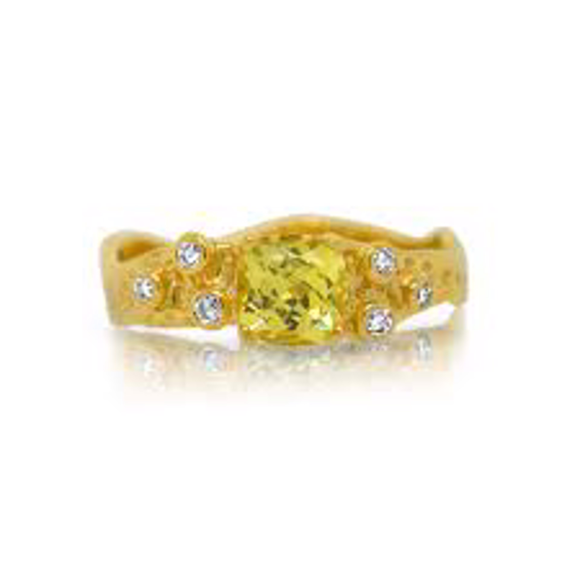 Primrose-18k gold yellow sapphire and diamond ring by Kristen Baird
