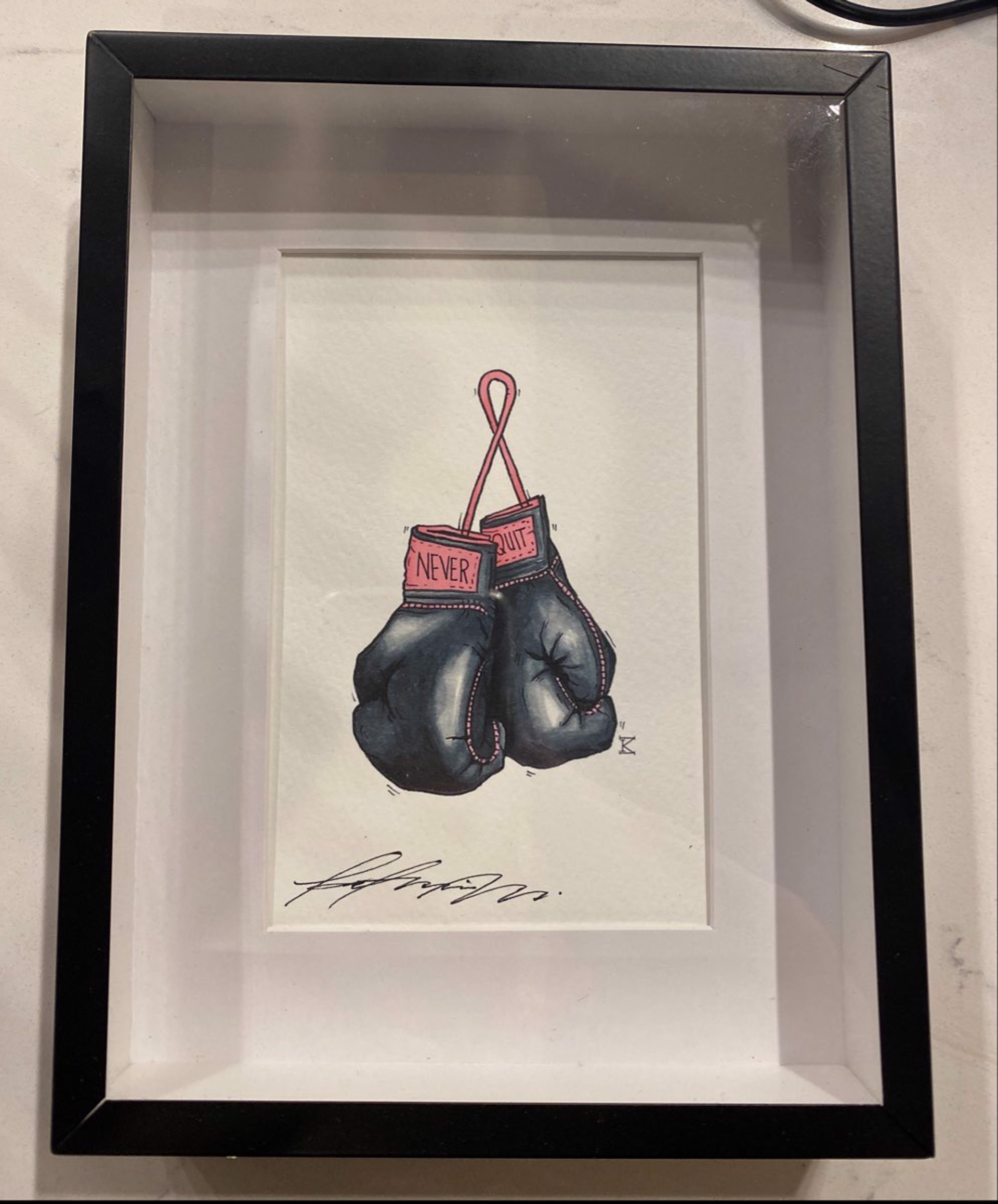 Never Quit Boxing Gloves by Katherine Mason