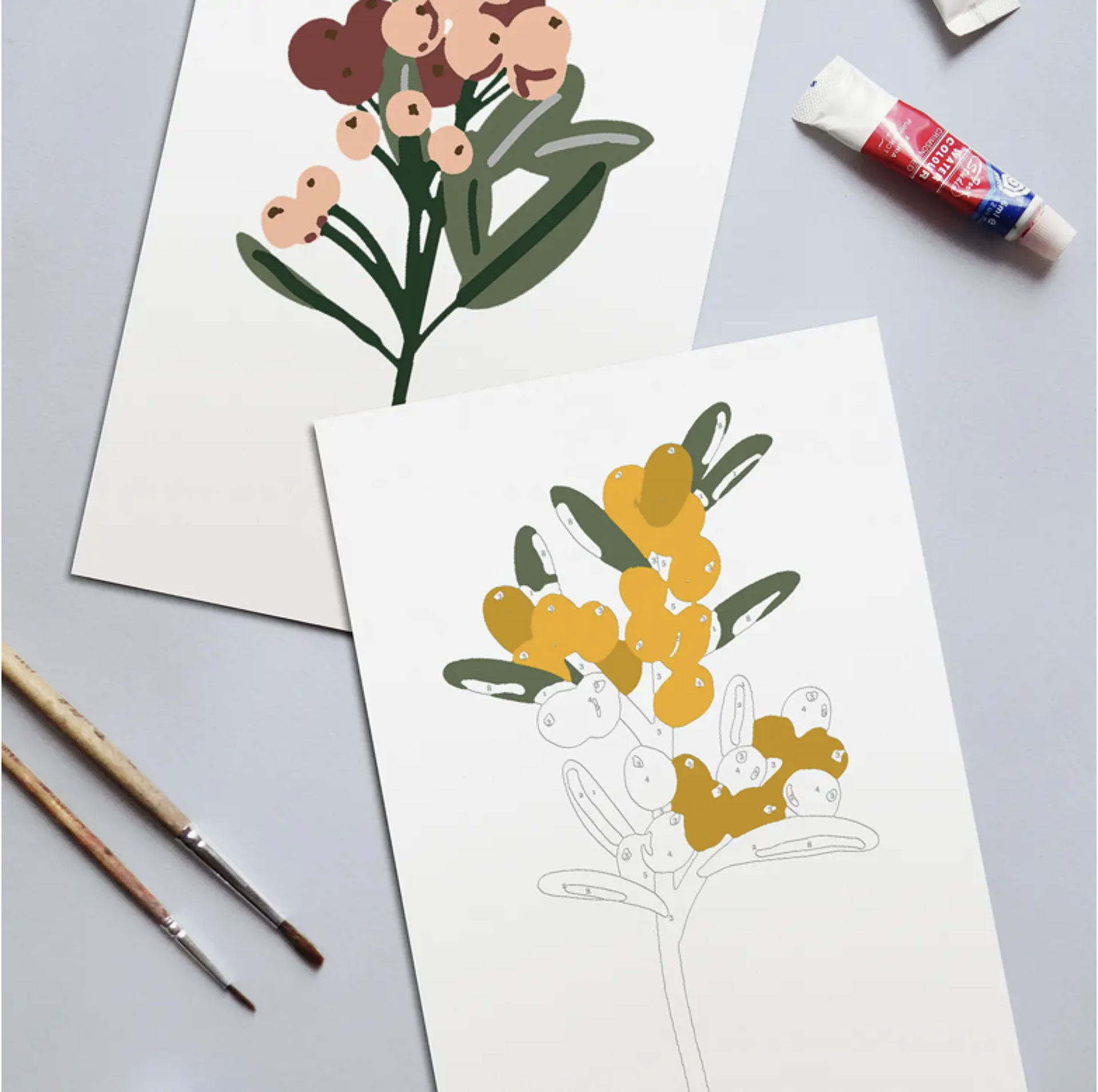 Botany Sprigs Paint-By-Numbers Kit by Cate Paper Co.