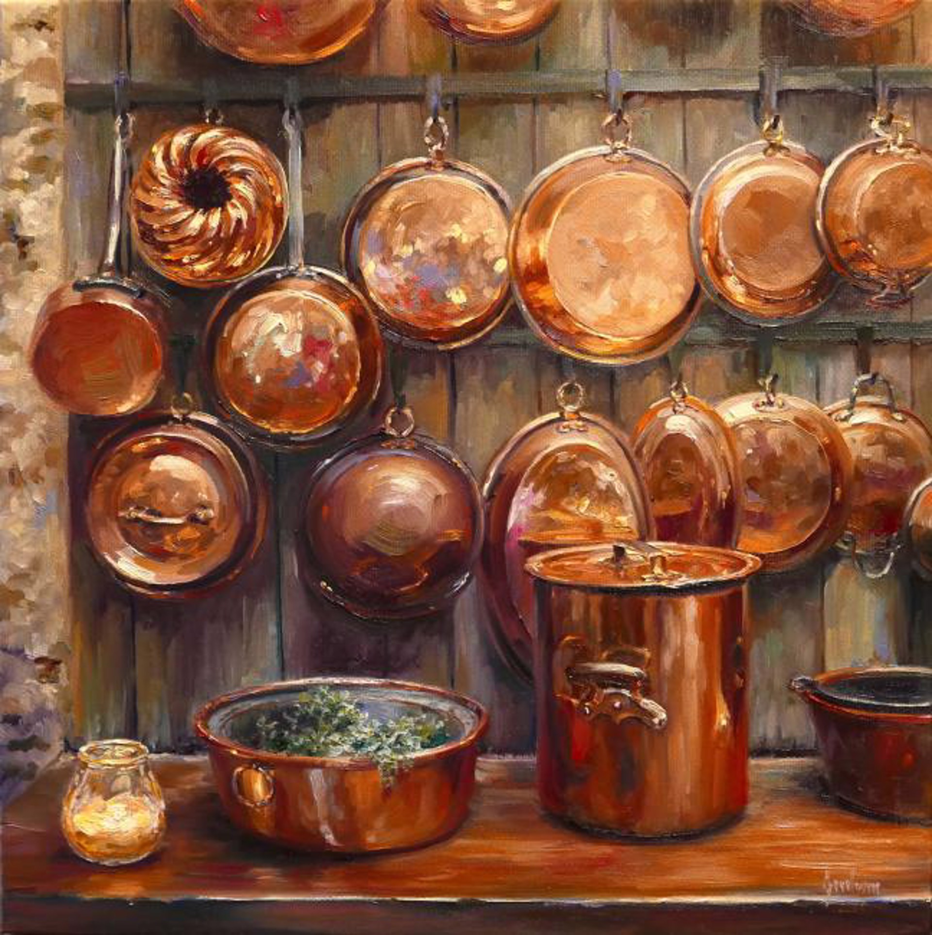 Herbs and Candlelit Copper, Chateau Bridoire by Lindsay Goodwin
