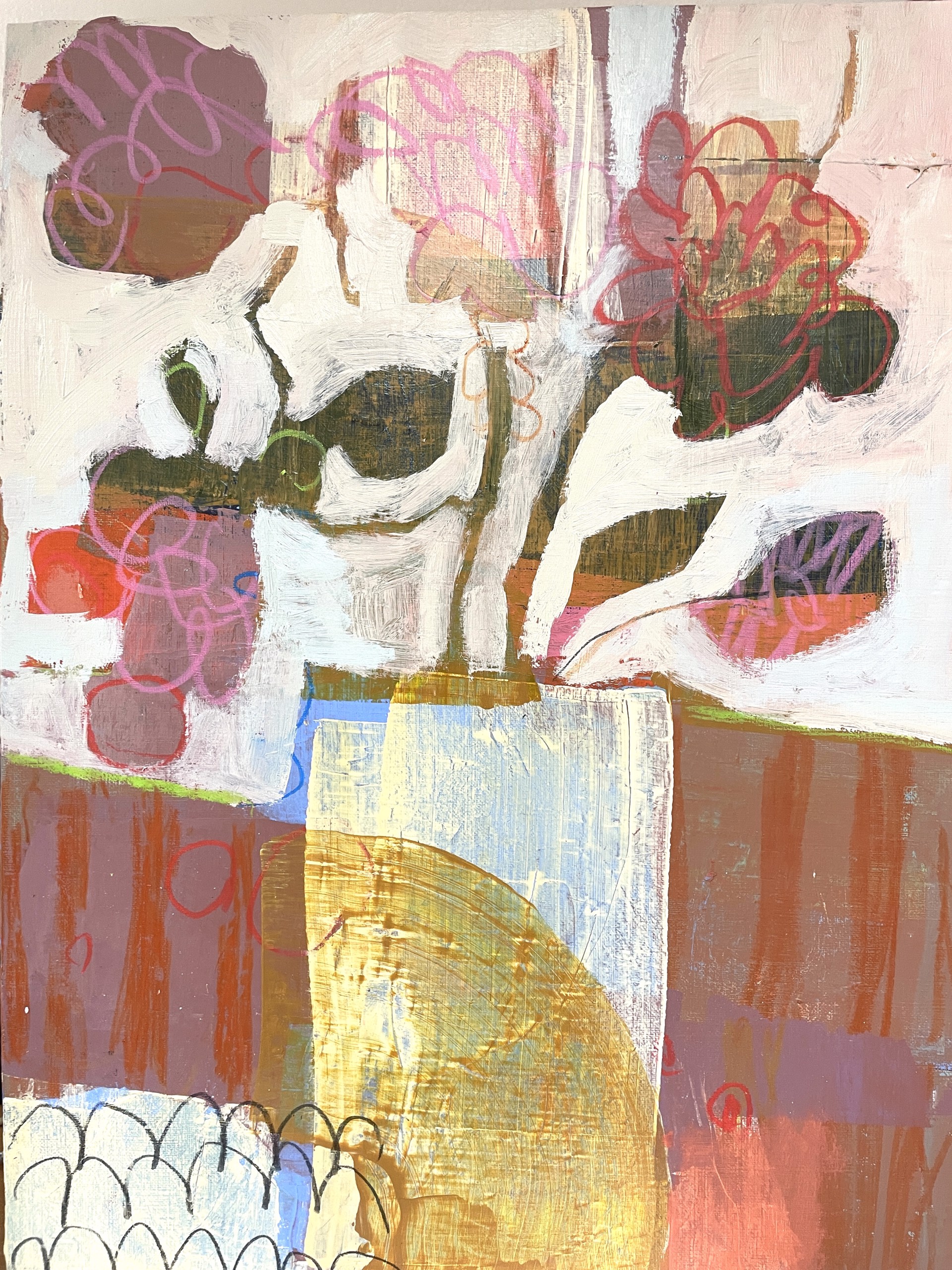 Vase with Arc of Golden Sunlight by Rachael Van Dyke