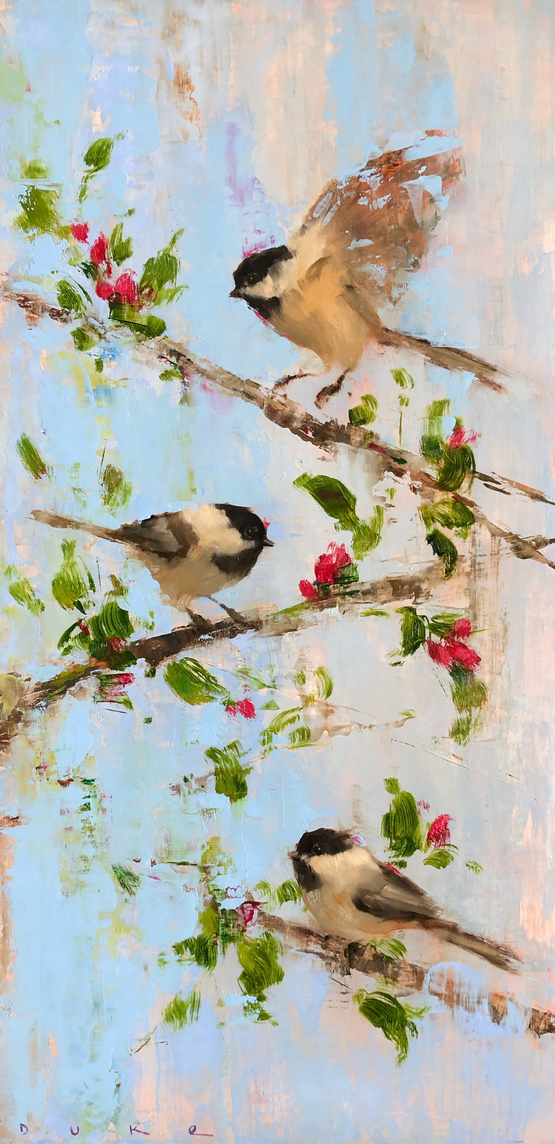 Chickadee In Spring | Leslie Duke by Jackson Hole Art Invitational x