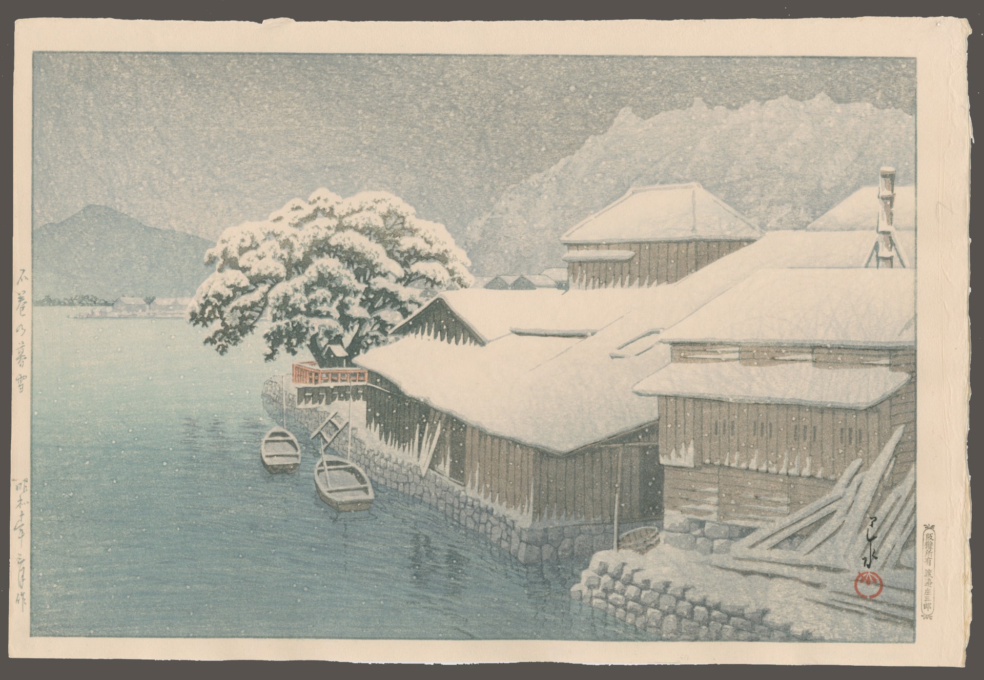 Evening Snow at Ishinomaki Collected Views of Eastern Japan by Hasui