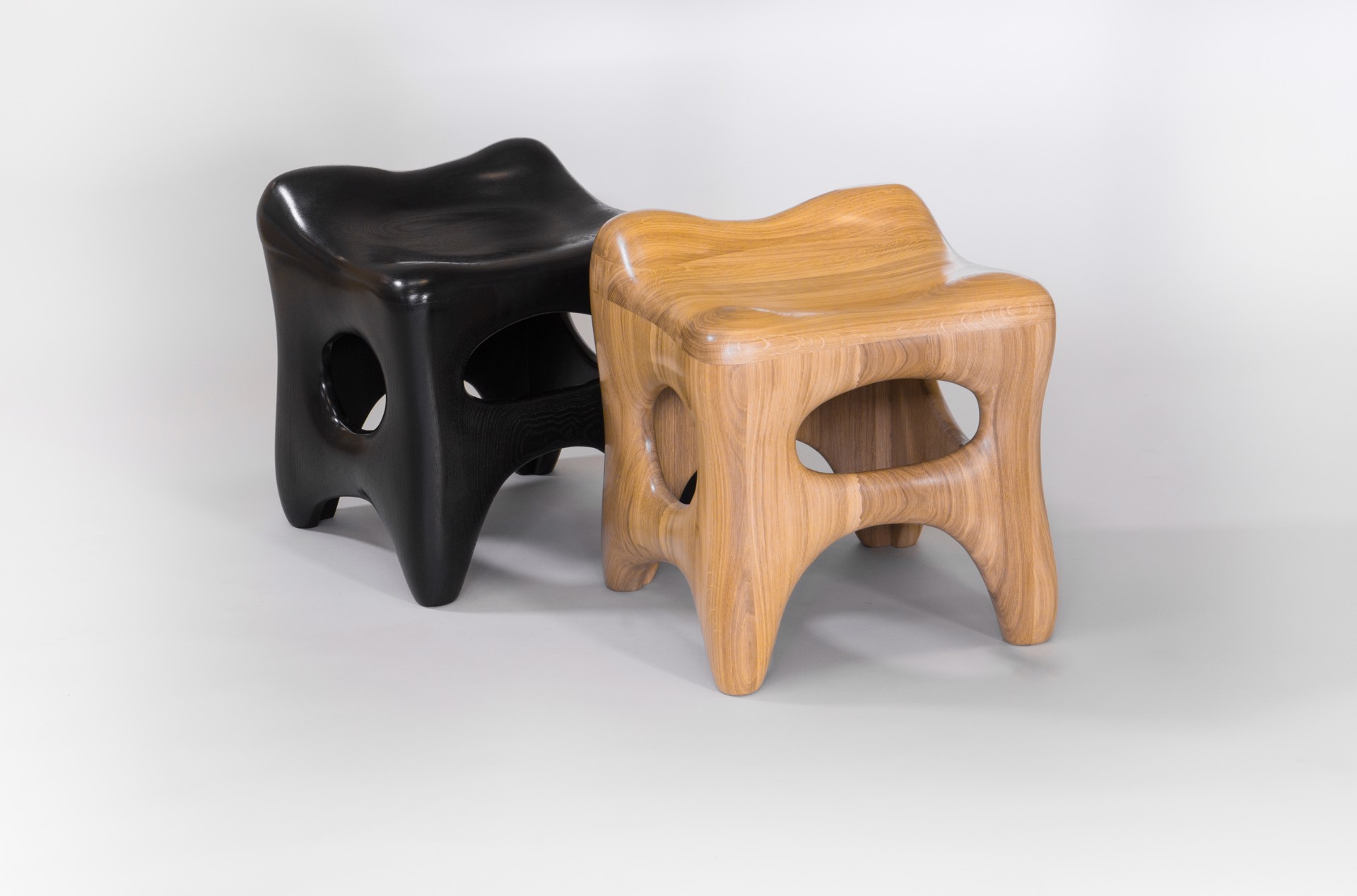 Custom  Lacquered "Osselet"-  Large stool by Jacques Jarrige