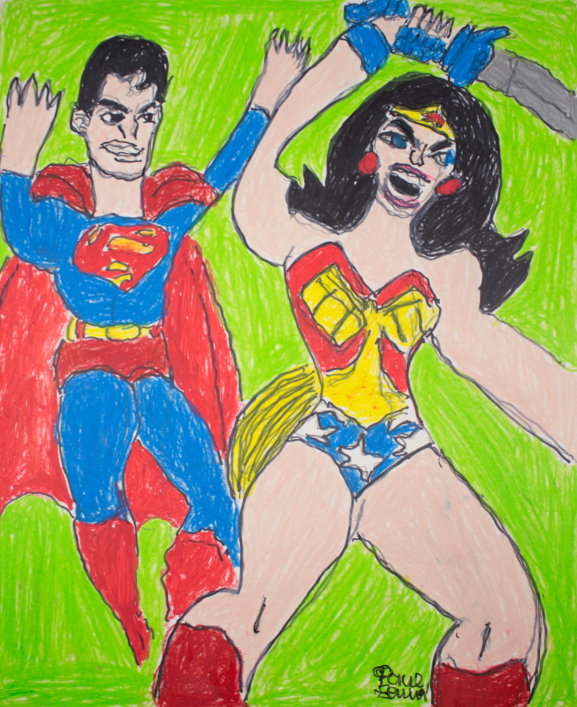 Superman & Wonder Woman  by Paul Lewis
