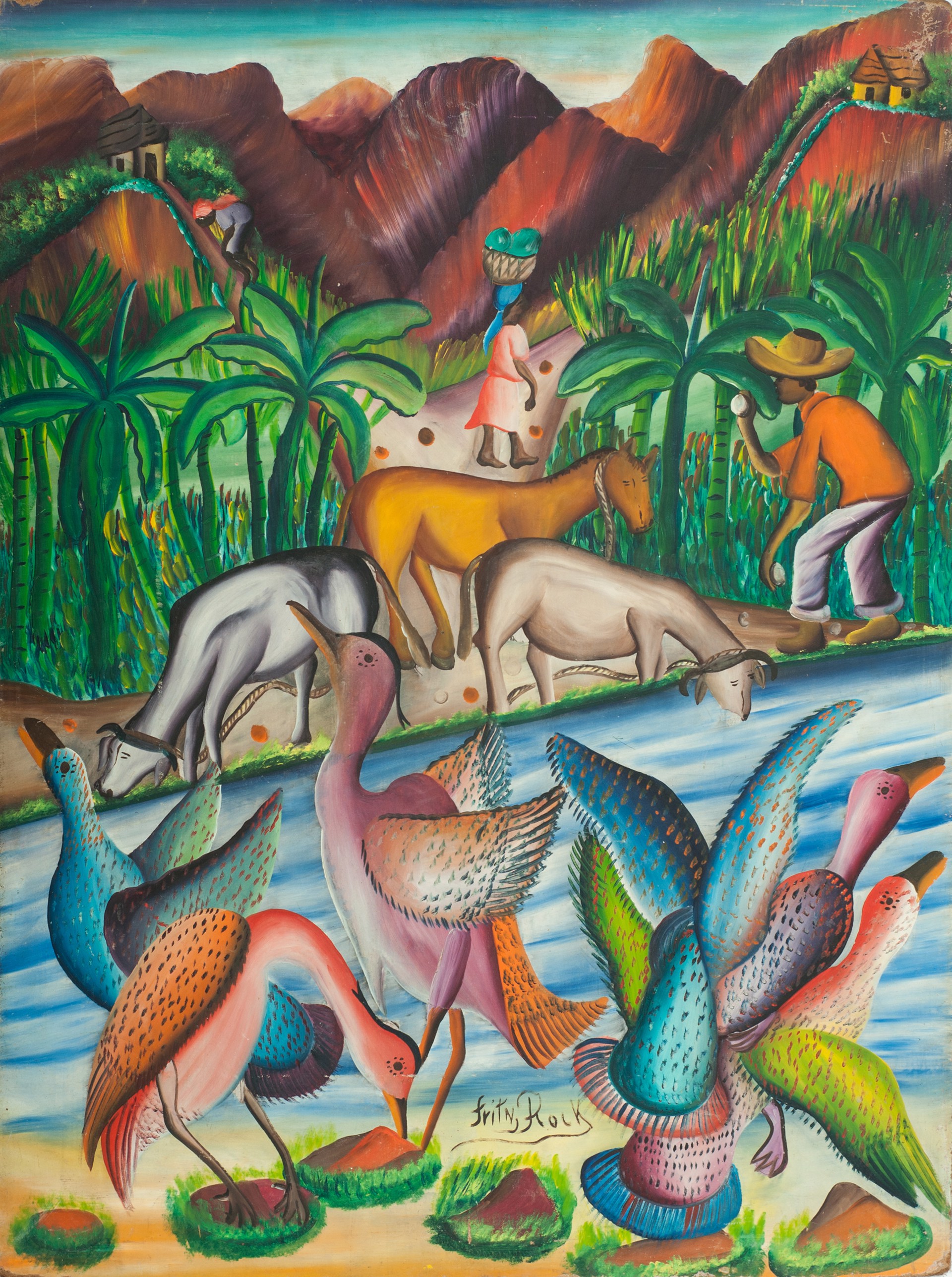 Animals #18-10-88GSN by Fritz Rock (Haitian, b.1944)