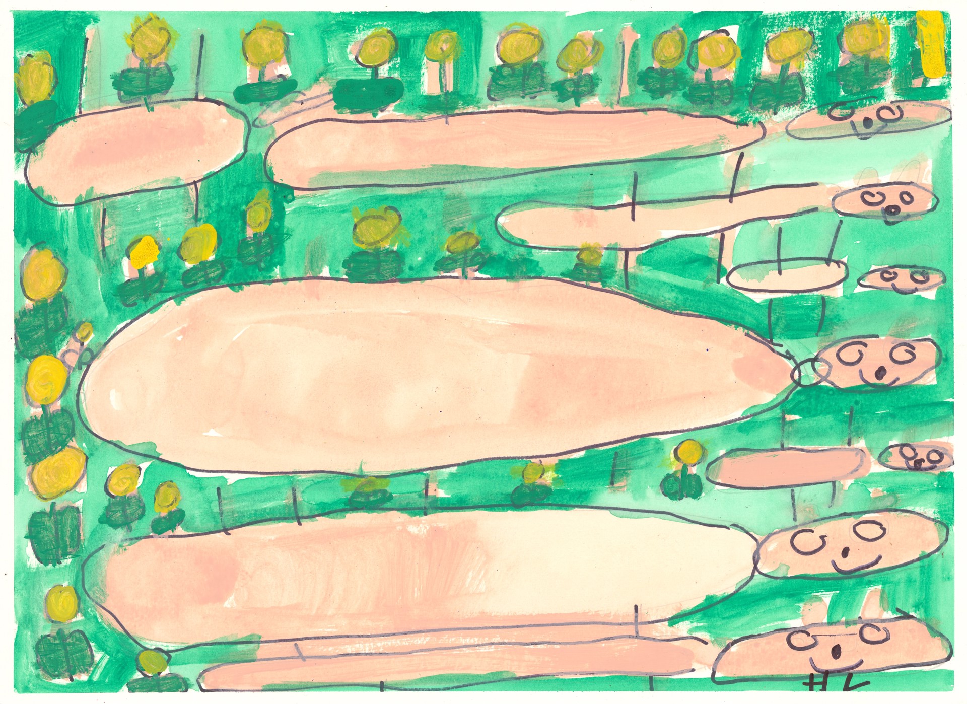 Pigs in the Garden by Helen Lewis