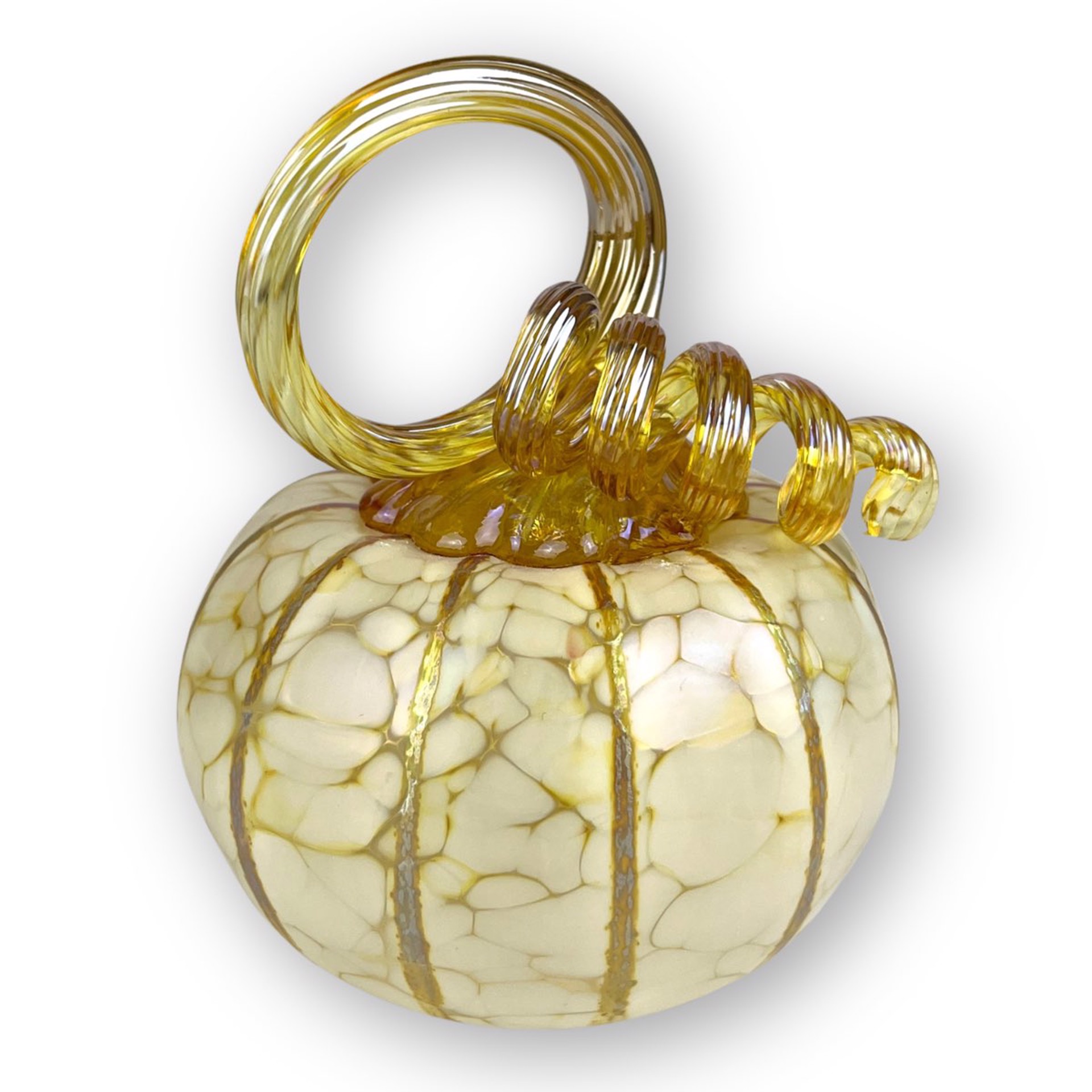 Medium Ivory Pumpkin by Furnace Glass