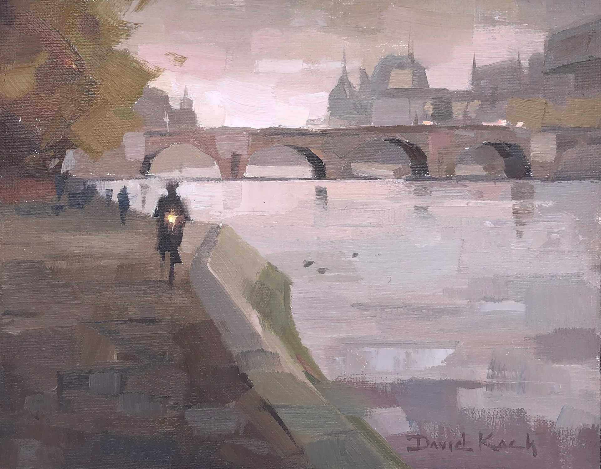 Along the Seine Sketch by David Koch