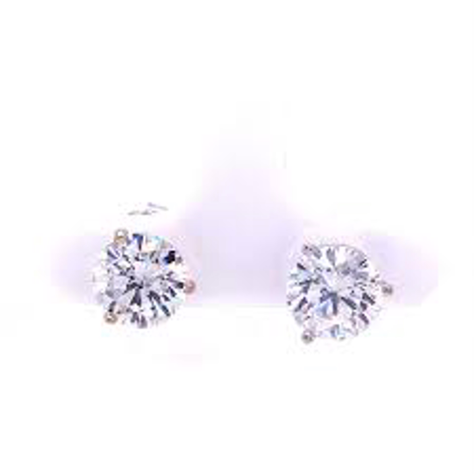 CZ Diamond Studs in 18k white gold by Llyn Strong
