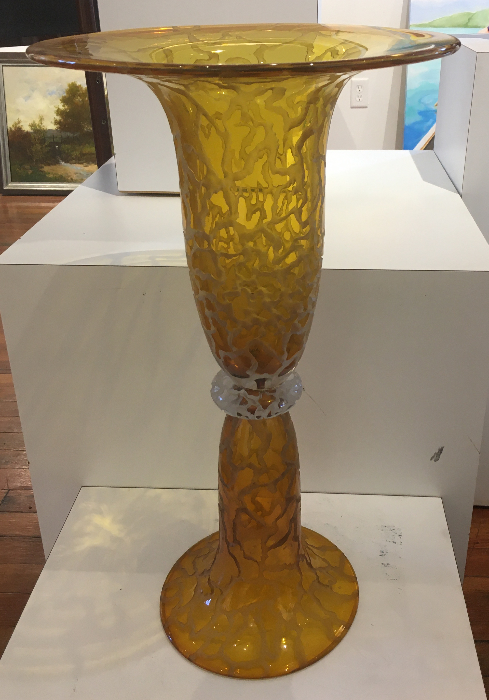 Amber Carved Vase by Scott Krenitsky