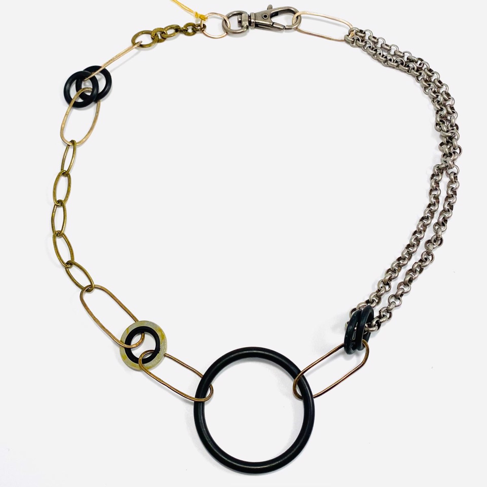 Mixed Metal And Rubber Necklace by Soteria
