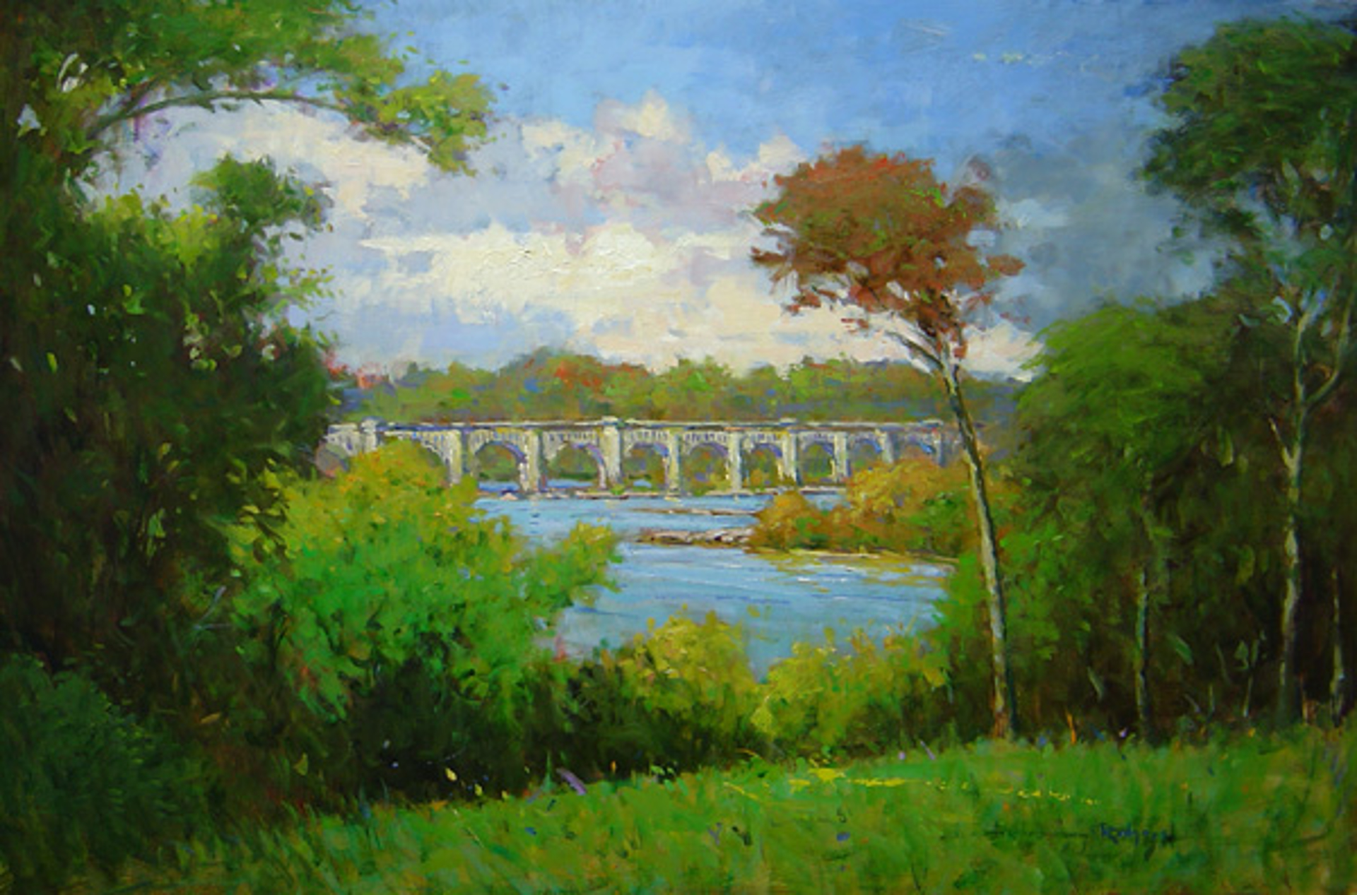 October Afternoon on the Bridge by Jim Rodgers