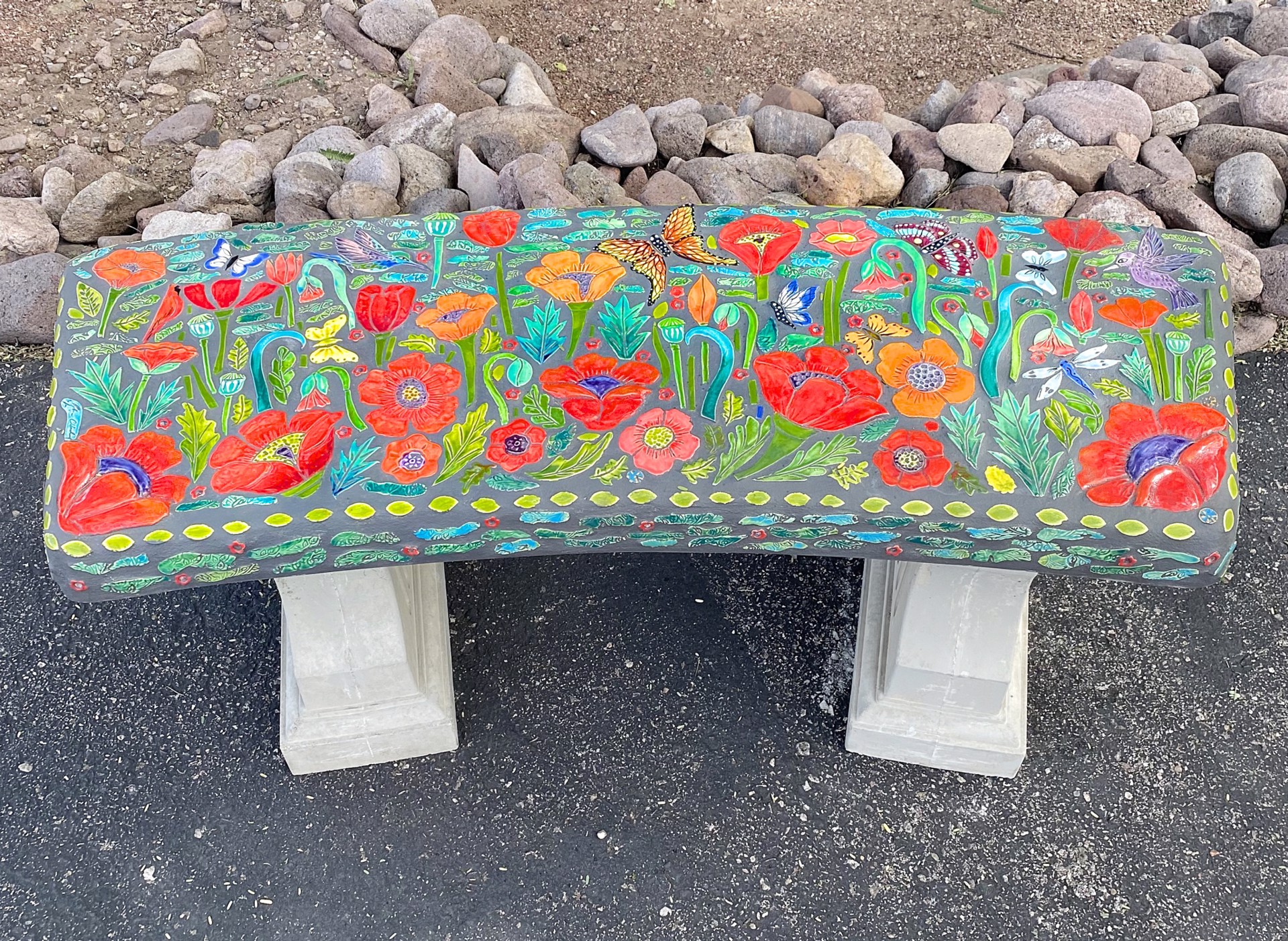 Poppy Bench with Turquoise Legs by Robin Chlad