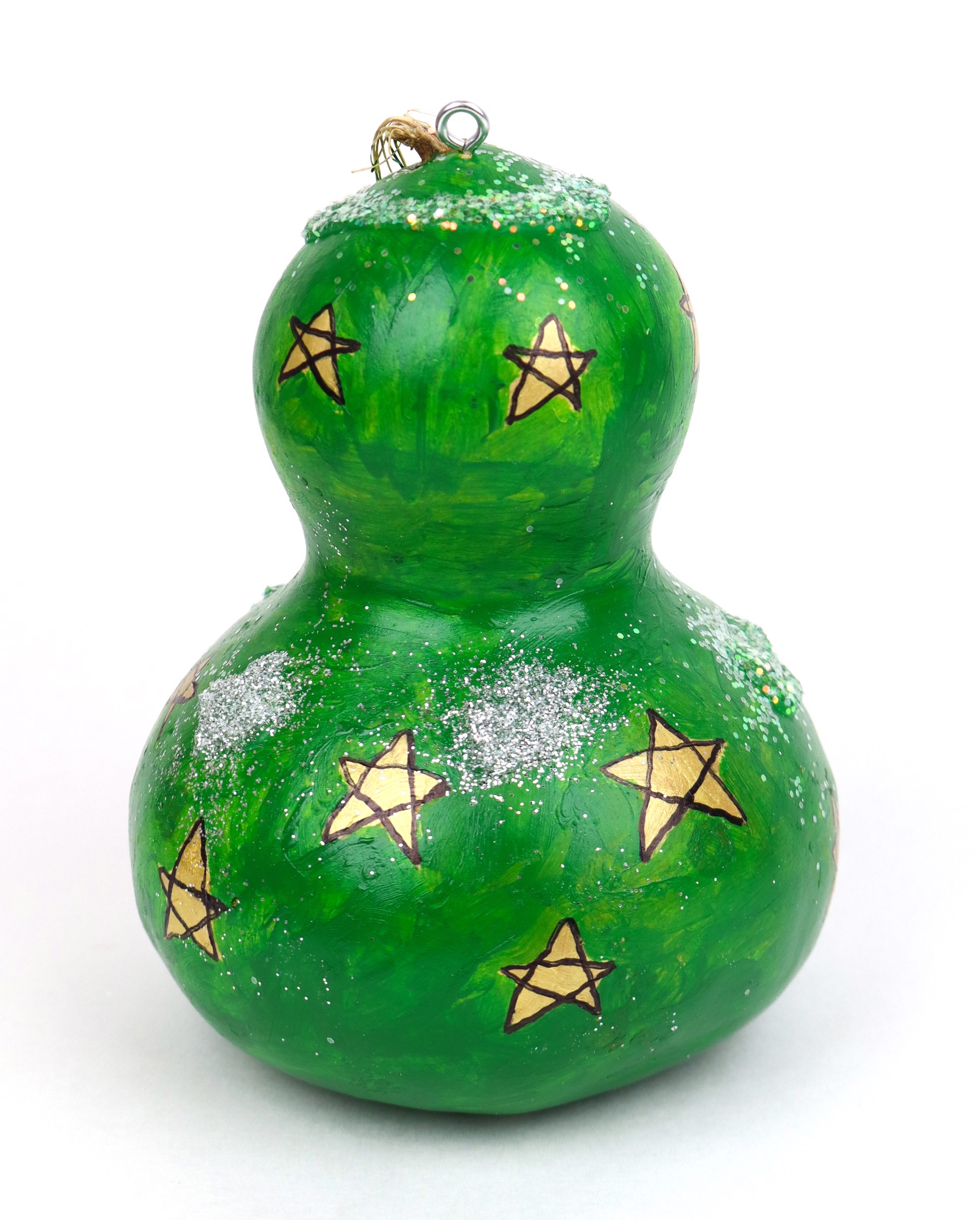 Stars and Sparkles (gourd ornament) by Gillian Patterson